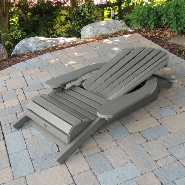 King Hamilton Folding & Reclining Adirondack Outdoor Chair - Patio, Lawn, Garden & Poolside Relaxation - Weather-Resistant Comfort for Backyard, Deck & Camping