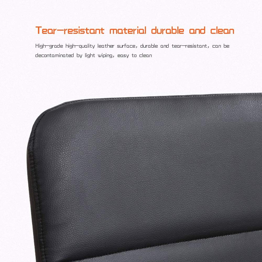 Ergonomic High Back PU Leather Swivel Office Chair - Adjustable Height Gaming Desk Chair with 330 lbs Weight Capacity for Home Office, Study & Conference Room (Black) - Perfect for Long Hours of Work, Gaming & Online Meetings