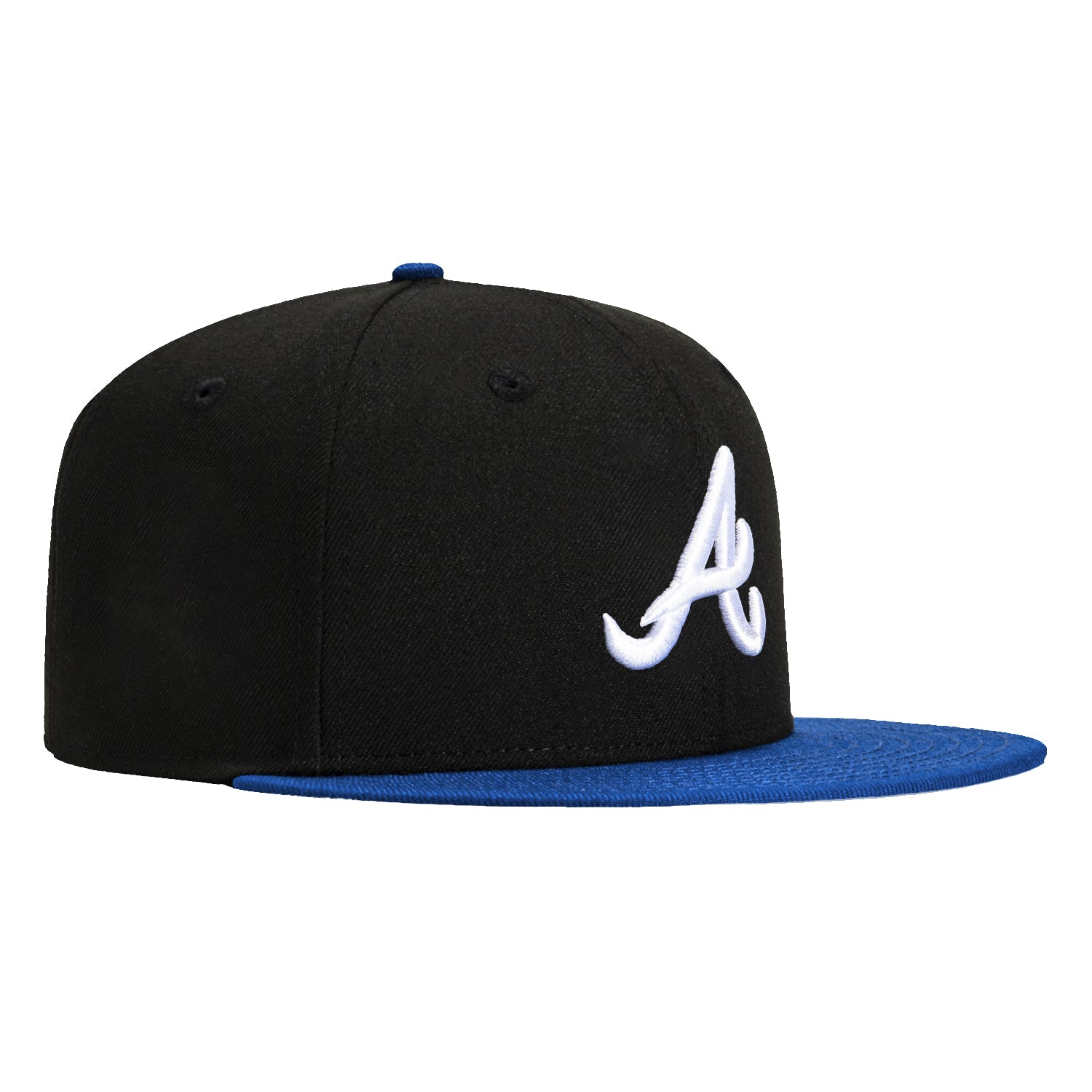 New Era 59Fifty Atlanta Braves Baseball Cap - Adjustable Snapback Hat in Black, Royal & White Colors | Perfect for MLB Games, Sports Events & Streetwear Fashion