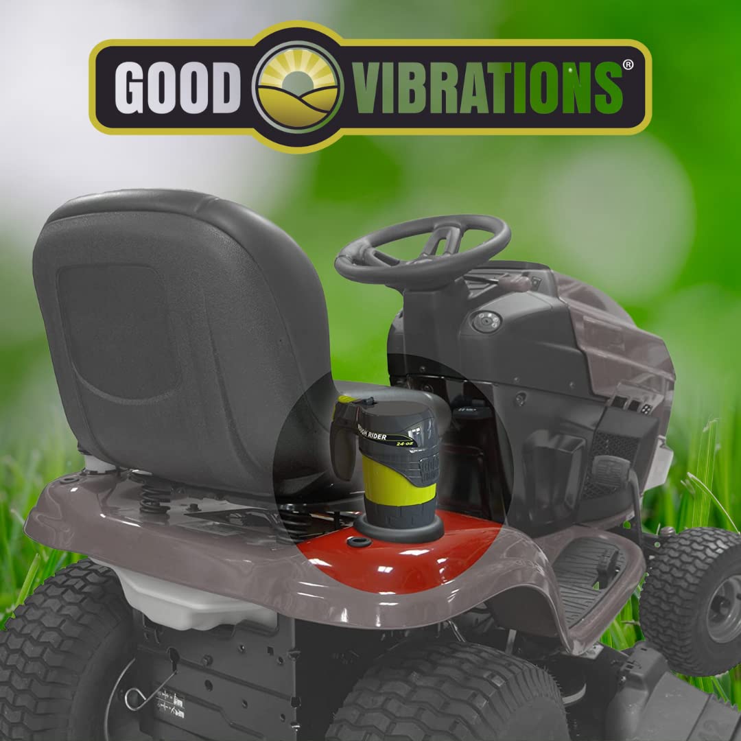 Good Vibrations 24oz Tractor Themed Stainless Steel Insulated Mug - Double Wall Vacuum Insulated Cup for Hot & Cold Drinks - Leakproof Travel Mug with Non-Slip Base Fits All Cup Holders - BPA Free - Perfect for Farmers, Truck Drivers & Outdoor Enthusiasts