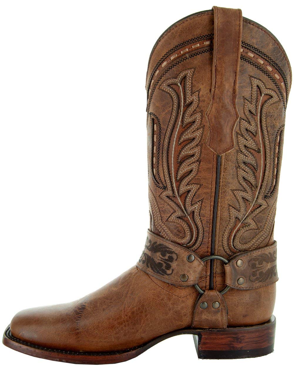 Soto Women's Harness Cowgirl Boots M50038 - Stylish Western Ankle Boots for Country Dancing, Rodeo & Casual Outfits