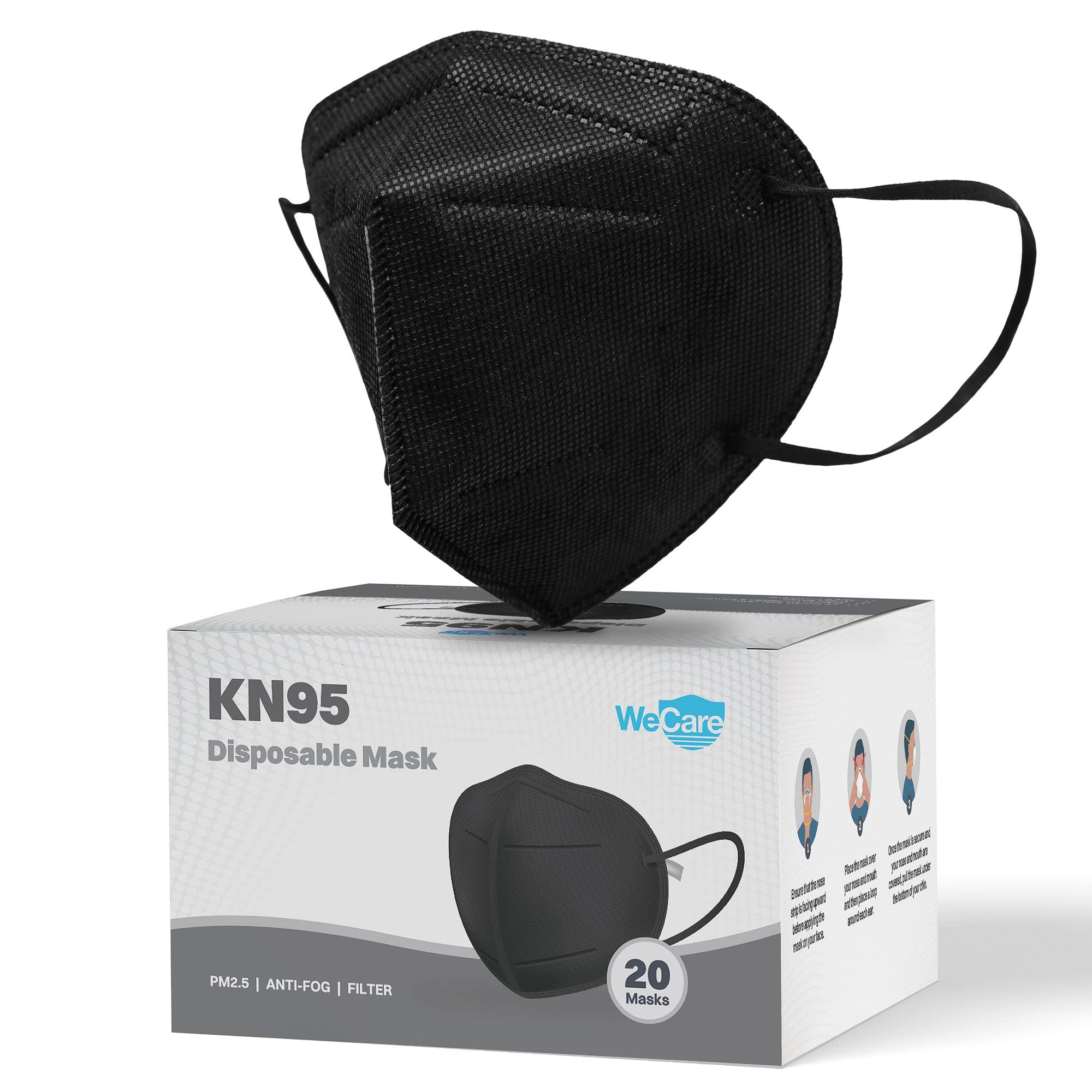 WeCare Disposable Face Masks for Adults - 3-Ply Breathable Protection - Perfect for Work, Travel & Daily Outings