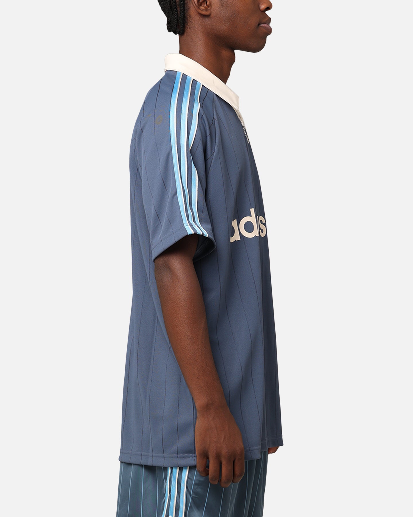 Adidas Pinstripe Jersey - Vintage Soccer Jersey for Men - Authentic Preloved Ink Design - Perfect for Match Days & Casual Wear