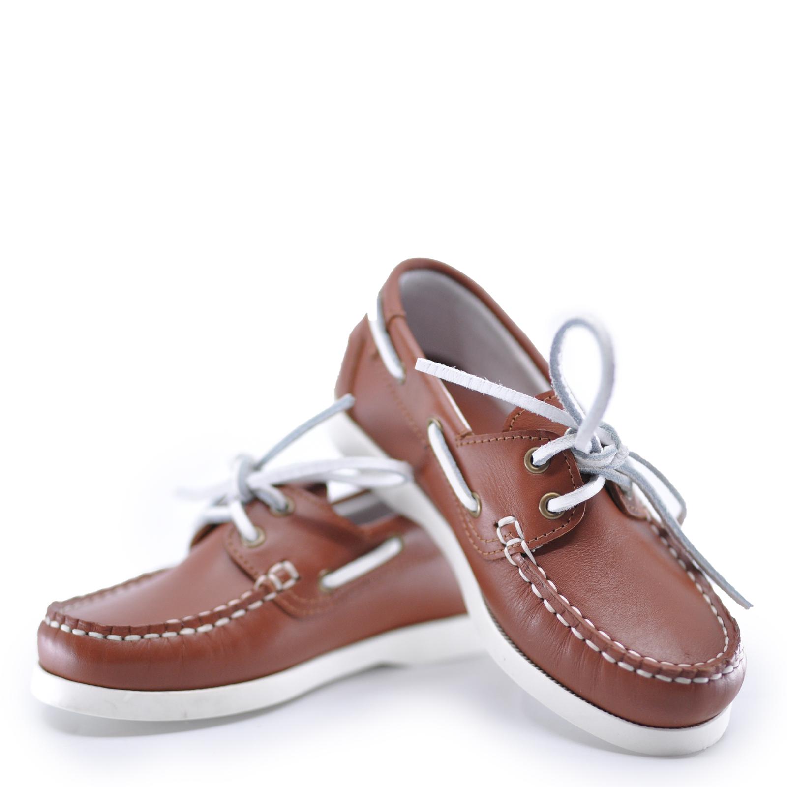 Men's Atlanta Moccasin Brown Leather Boat Shoes - Comfortable Slip-On Loafers for Casual Wear, Sailing & Outdoor Activities