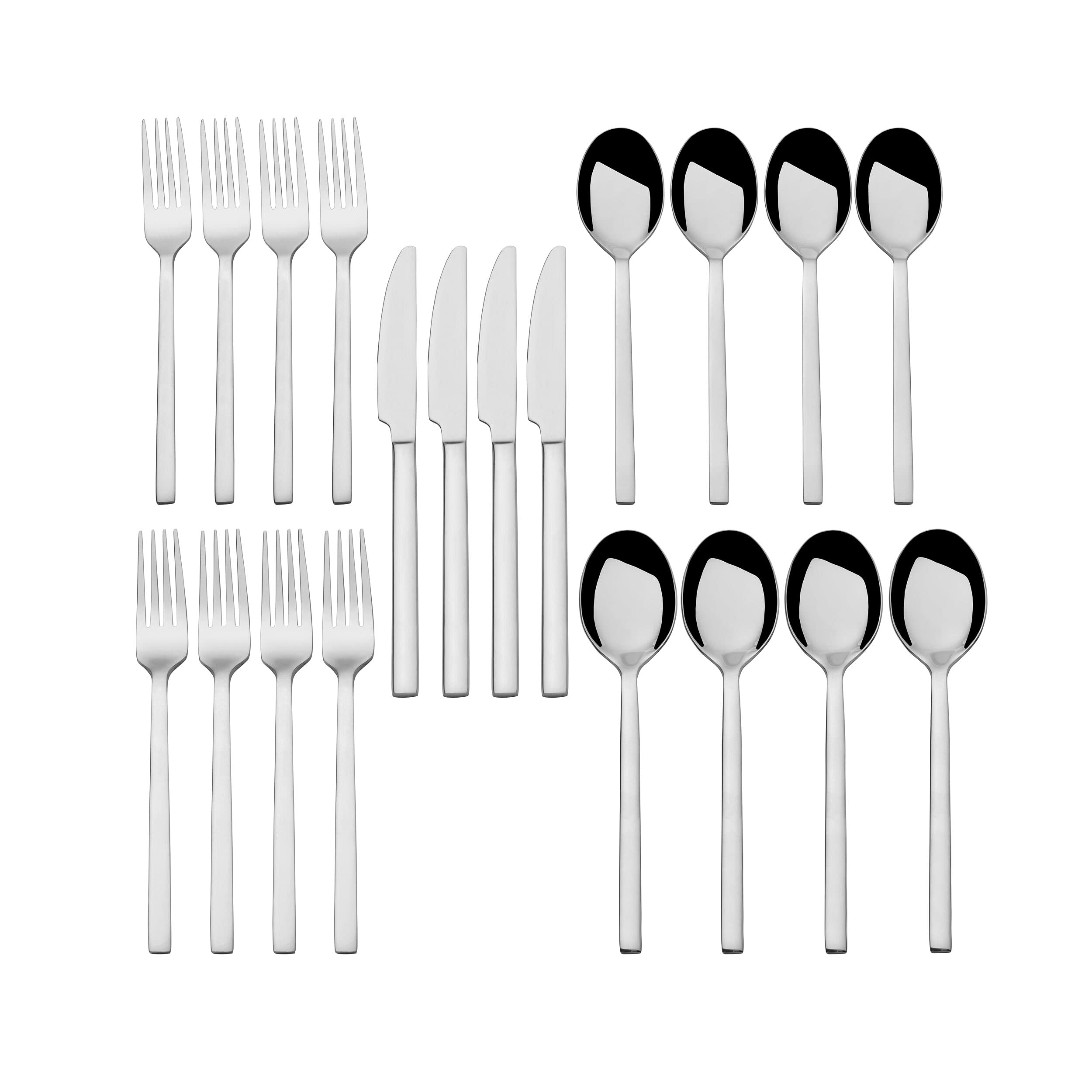 Towle Living Forged Paros 20-Piece Flatware Set in Premium Silver - Elegant Dining Utensils for Formal Dinners, Weddings & Special Occasions