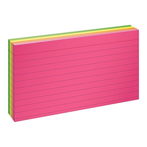 Colorful Ruled Index Cards - 3x5 Inch Study Note Cards for School, Office & Organization | Assorted Bright Colors for Note-Taking, Flashcards & Memory Games