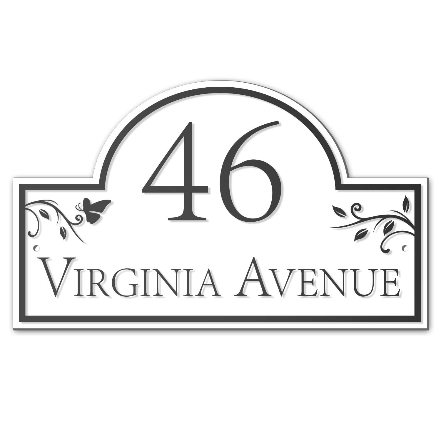 Custom House Number Sign - Personalized Address Plaque (13