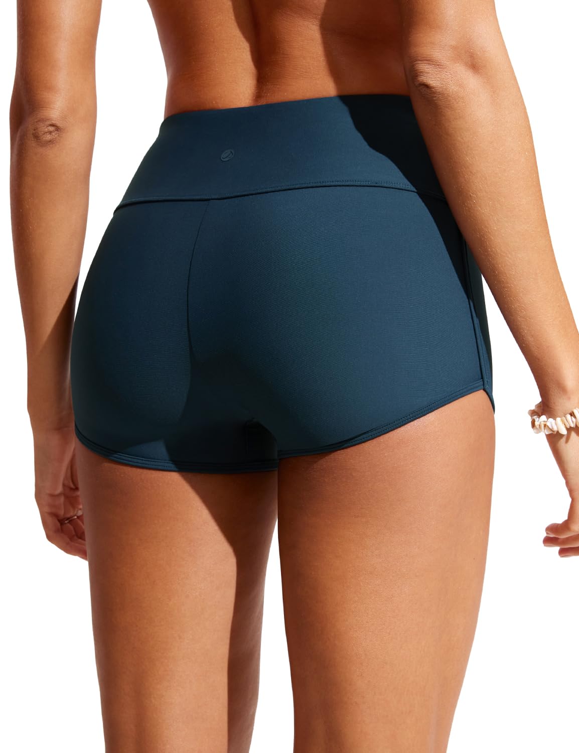 CRZ YOGA Women's 3 Inch High Waist Swim Board Shorts - Quick Dry Bathing Suit Bottoms with Liner - Perfect for Swimming, Surfing & Beach Activities
