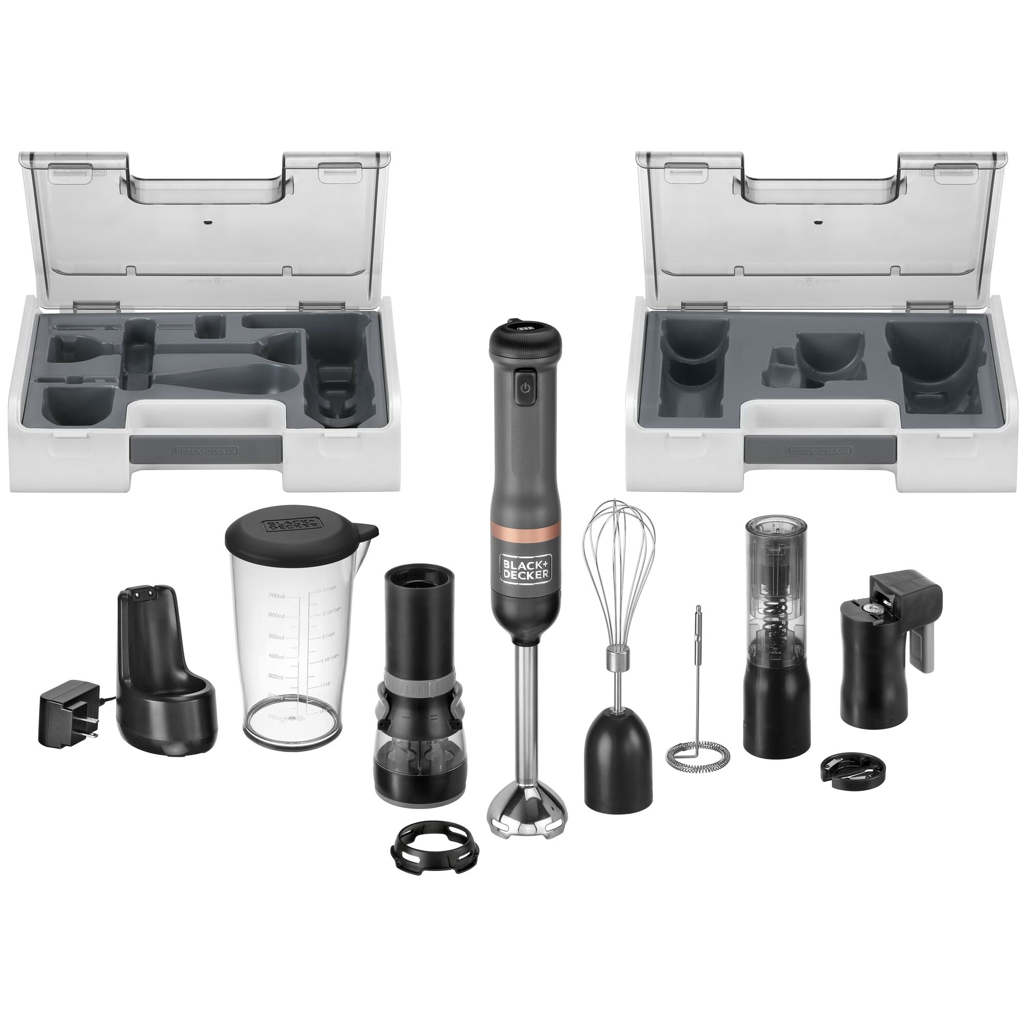 Kitchen Wand™ Cordless 6-in-1 Multi-Purpose Kitchen Tool with Blender, Chopper, Whisk & More - Perfect for Smoothies, Baking & Food Prep - Grey