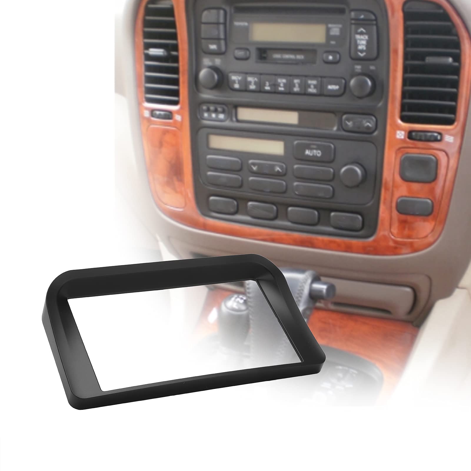 2-DIN Car Radio Dash Kit - ABS Black Stereo Installation Panel for Lexus LX-470 (1998-2002) & Toyota Land Cruiser 100 (LC100 1998-2003) - Perfect for Aftermarket Audio Upgrade & DIY Car Stereo Installation