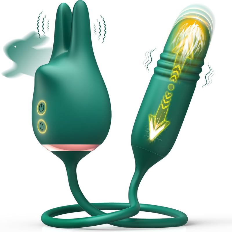 BOMBEX Original 3-in-1 Rabbit Vibrator for Women - G Spot & Clit Stimulator with Thrusting & Vibration, Adult Sex Toy for Couples, Anal & Nipple Stimulation | Perfect for Solo Play & Romantic Nights