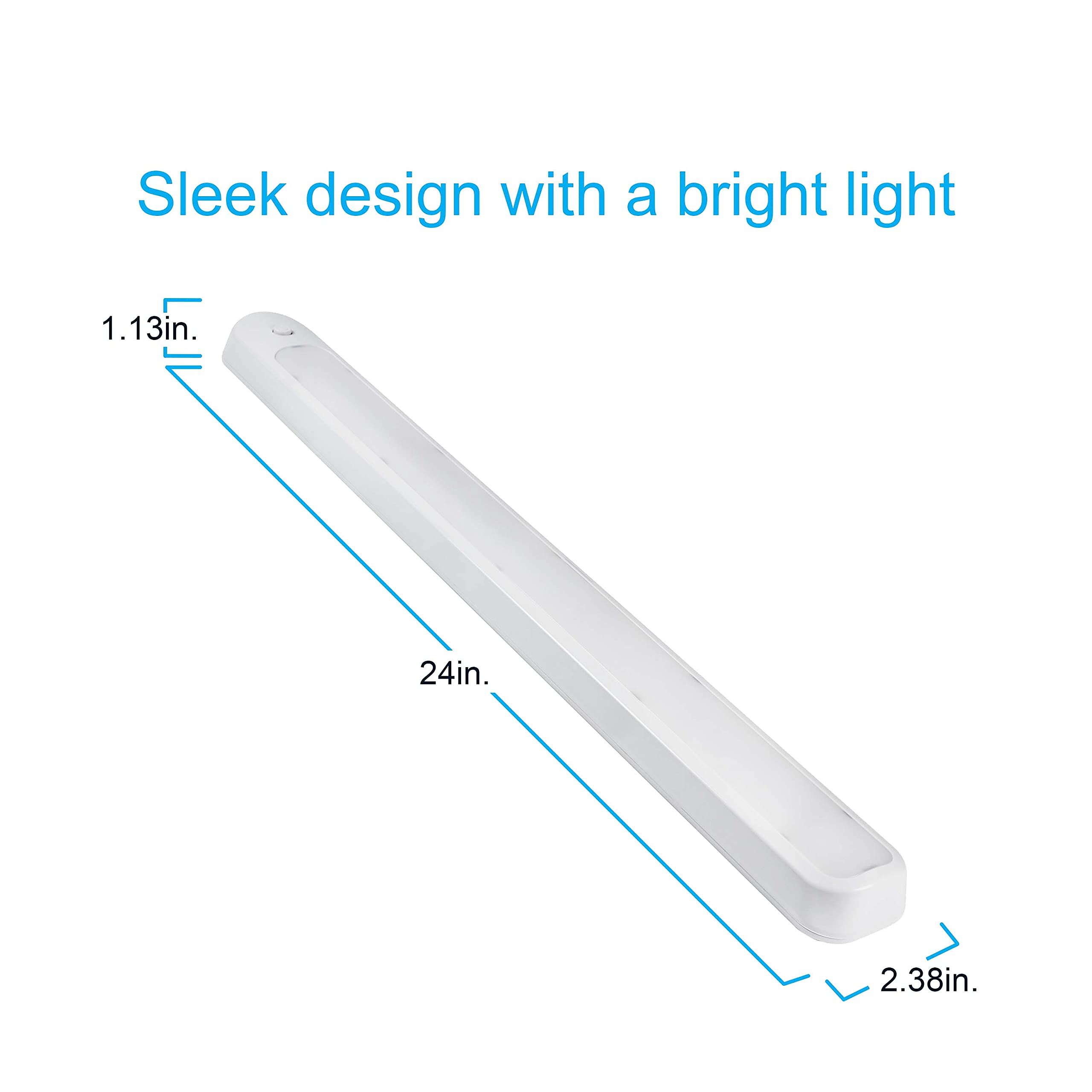 GE 24 Inch Under Cabinet LED Light - Wireless Battery Operated Tap Light (200 Lumens, Bright White) - Perfect for Kitchen, Closet, Pantry, Garage & Night Light Use - Model 58158-T1