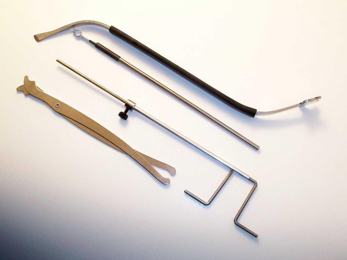 Professional Cello Sound Post Tools Set - Includes S Setter, Scissor Setter, Gauge & Retriever for Instrument Repair | Perfect for Luthiers & Musicians | Violin, Viola & Cello Maintenance Kit