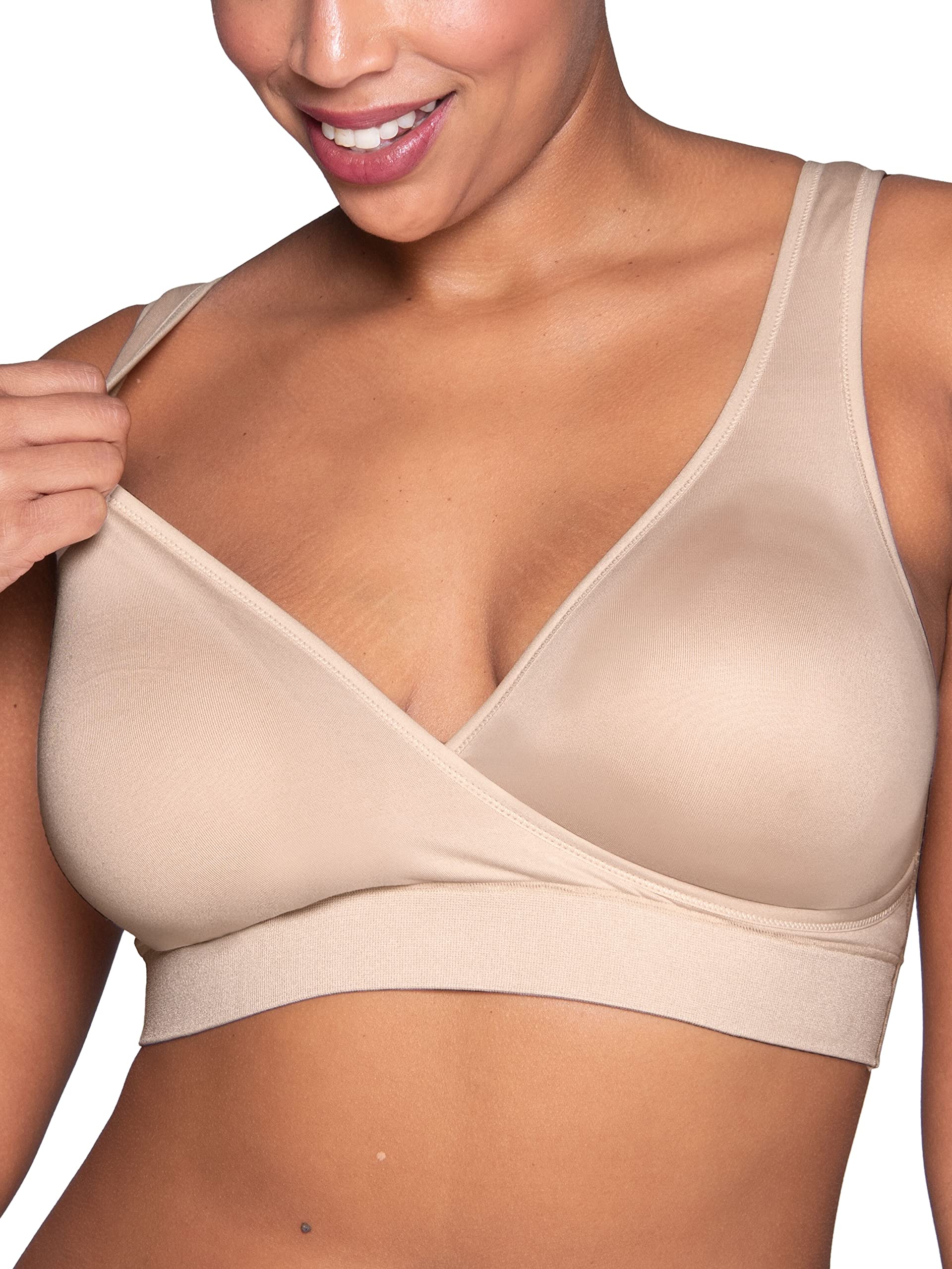Vanity Fair Women's Wireless Maternity Nursing Bra - Comfortable Pullover Sleep & Lounge Bra for Breastfeeding - Soft Cotton Nursing Bras (Multipack Options) - Perfect for Pregnancy, Postpartum & Nighttime Nursing