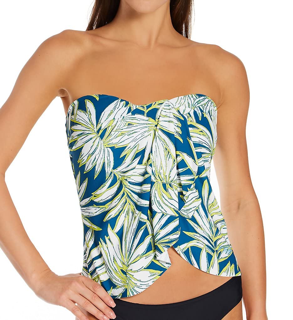 Vince Camuto Women's Convertible Straps Draped Tankini Swimsuit - Adjustable Bikini Top for Beach, Pool & Vacation
