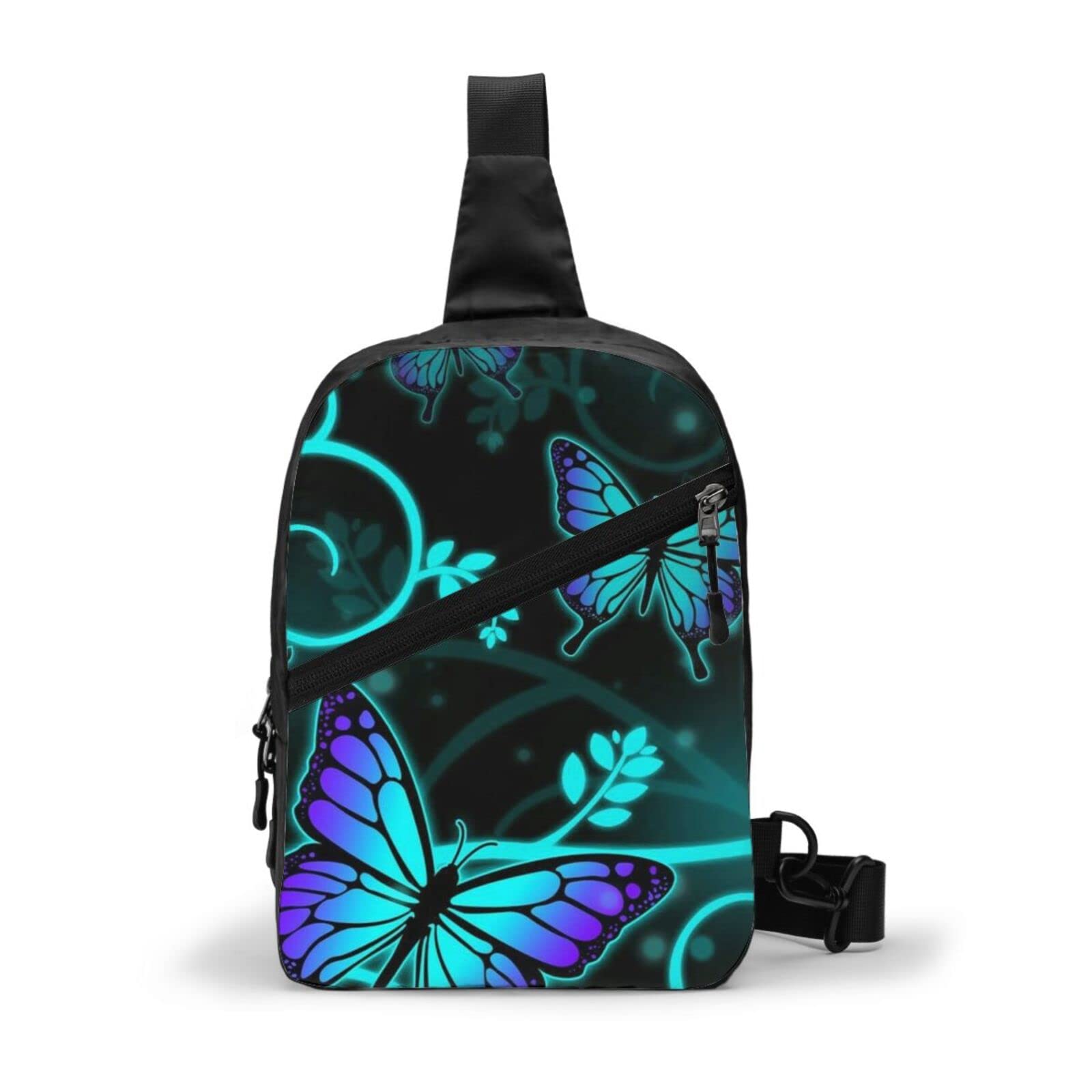 Galaxy Blue Butterfly Sling Crossbody Backpack - Lightweight Shoulder Bag for Men & Women - Perfect for Hiking, Travel, Cycling & Everyday Use