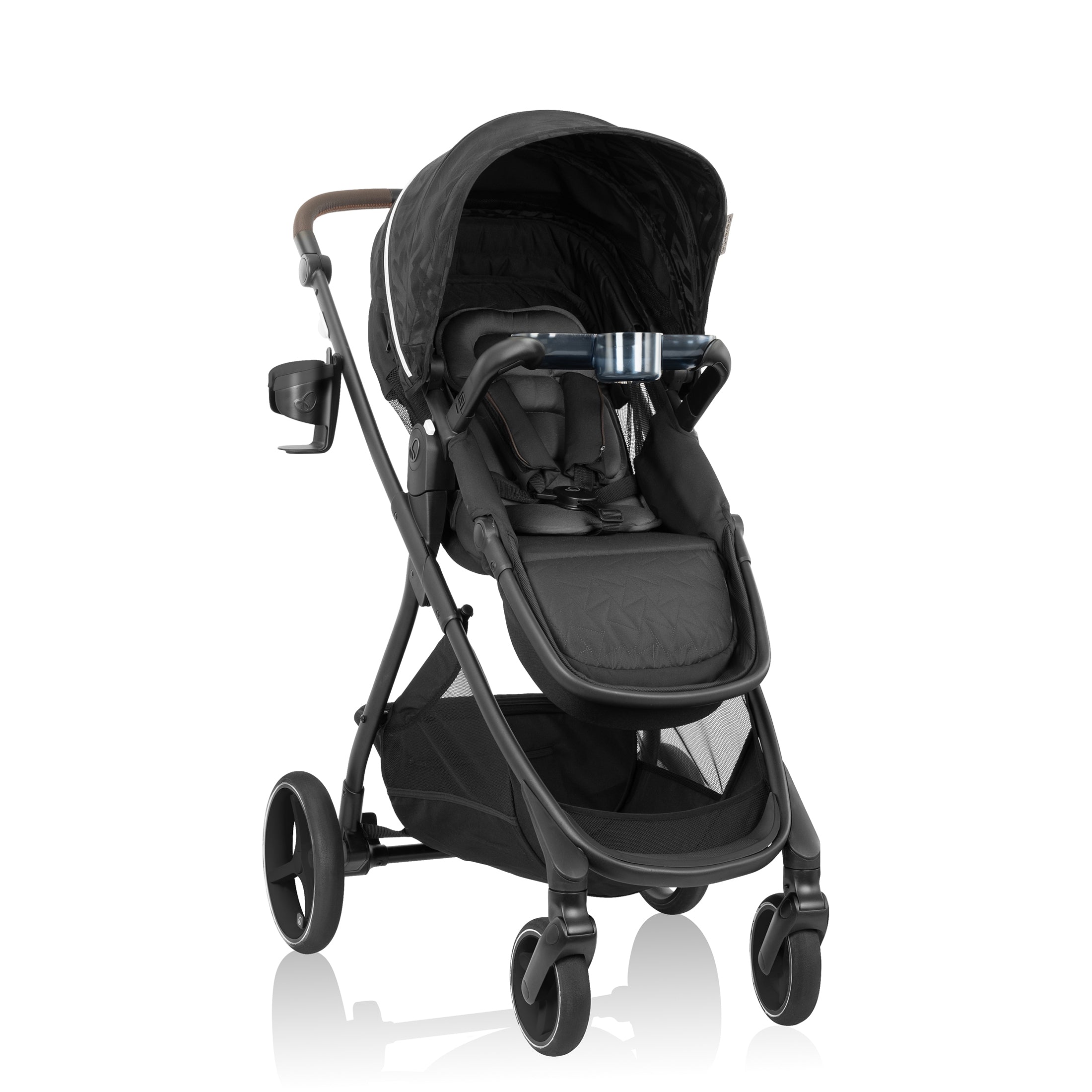 Evenflo Shyft Intuiti+ Lightweight Travel Stroller for Infants & Toddlers - Compact Fold, Adjustable Canopy, All-Terrain Wheels - Perfect for City Walks, Shopping & Air Travel