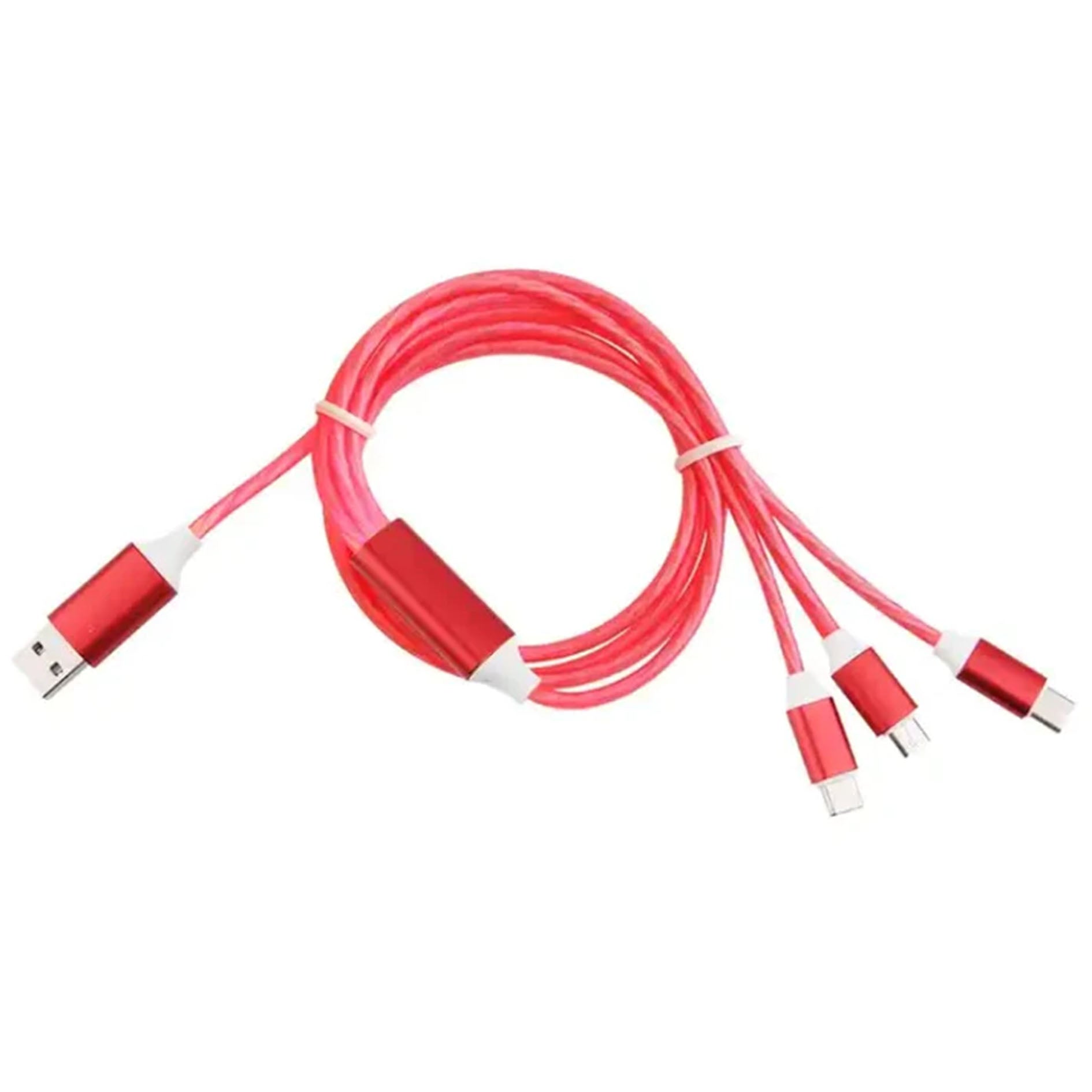 3-in-1 USB Cable with USB C, Micro USB & Lightning Connectors - Fast Charging & Data Sync for iPhone, Android & More | Perfect for Home, Office & Travel