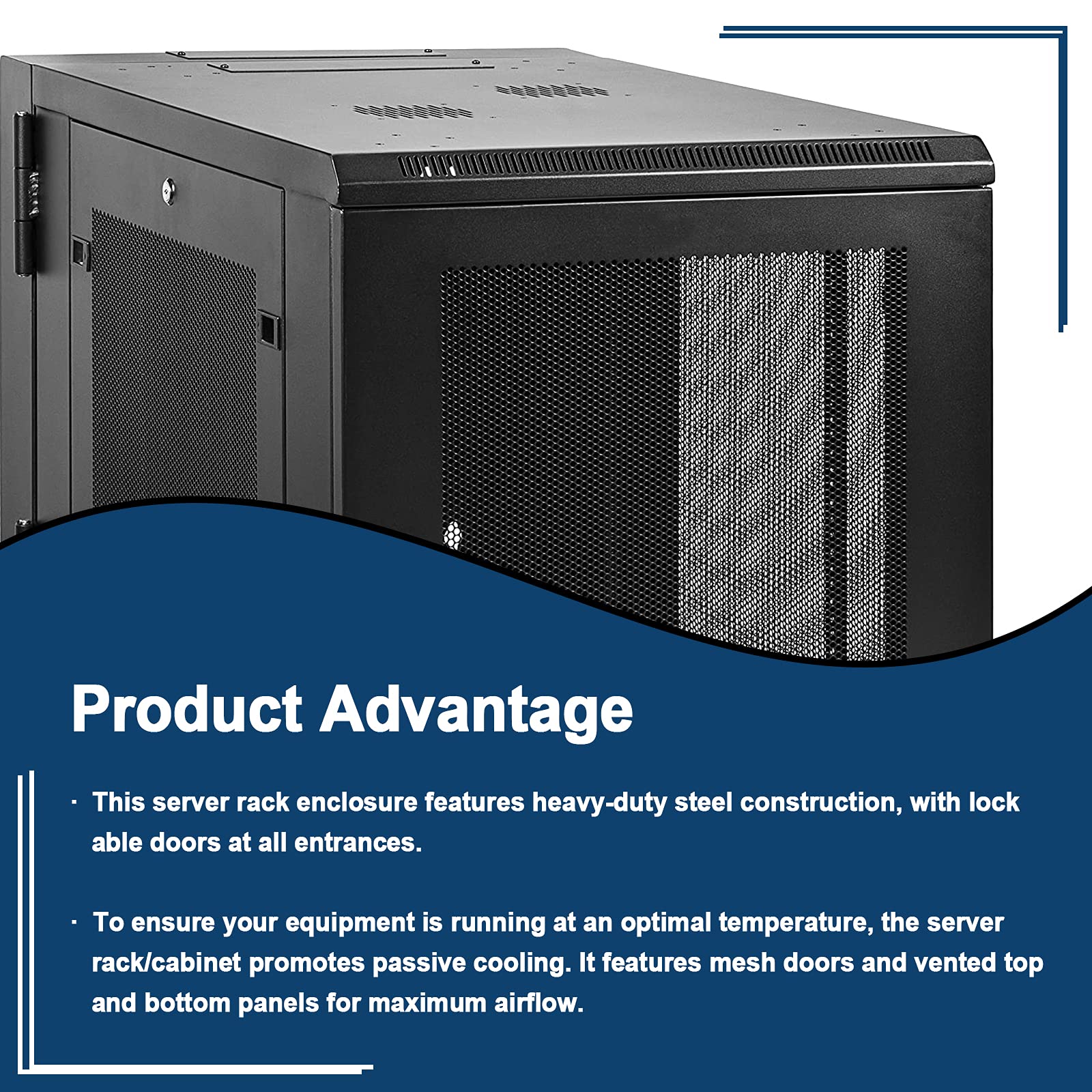 Wall Mount Network Cabinet for Server & Networking Equipment - Home & Office Use