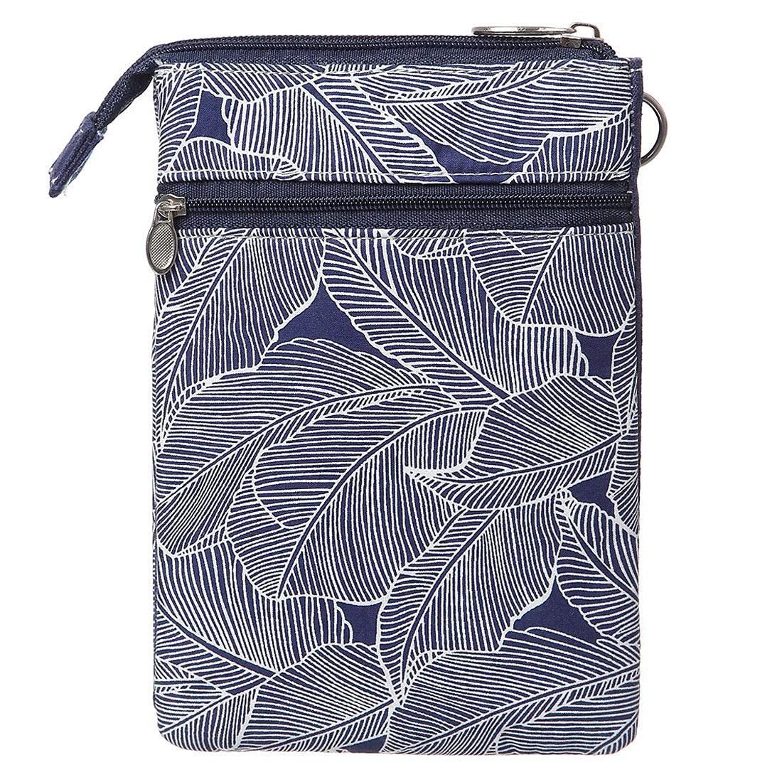 WITERY Leaf Pattern Canvas Crossbody Phone Purse for Women - Lightweight Small Wallet Bag with Adjustable Strap, Perfect for Daily Use, Travel, and Shopping