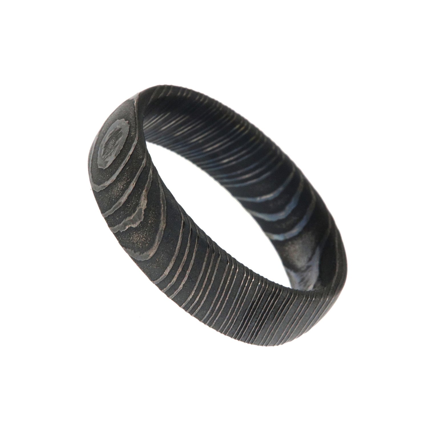 Damascus Steel Wedding Ring for Men - 6mm Wide Handcrafted USA Made Durable & Hypoallergenic - Perfect for Engagements, Anniversaries and Special Occasions