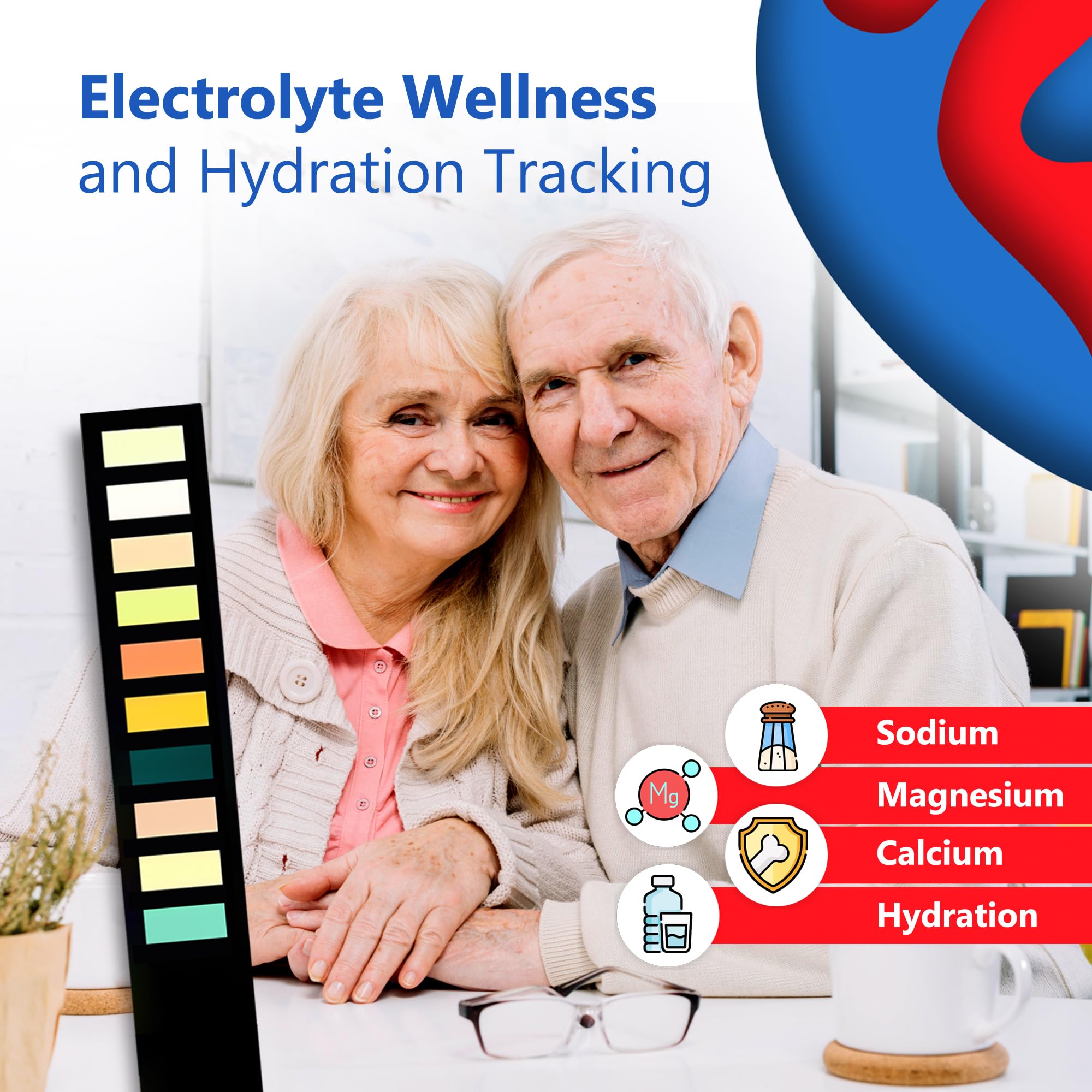 Mobile App Urine Test Strips - Home Health Monitoring Kit for Sodium, Salinity, Magnesium, Calcium, Electrolytes, Hydration, pH, Vitamin C, Protein & Keto - 18 Test Strips with Smartphone Analysis - Perfect for Athletes, Ketogenic Dieters & Health Enthusiasts