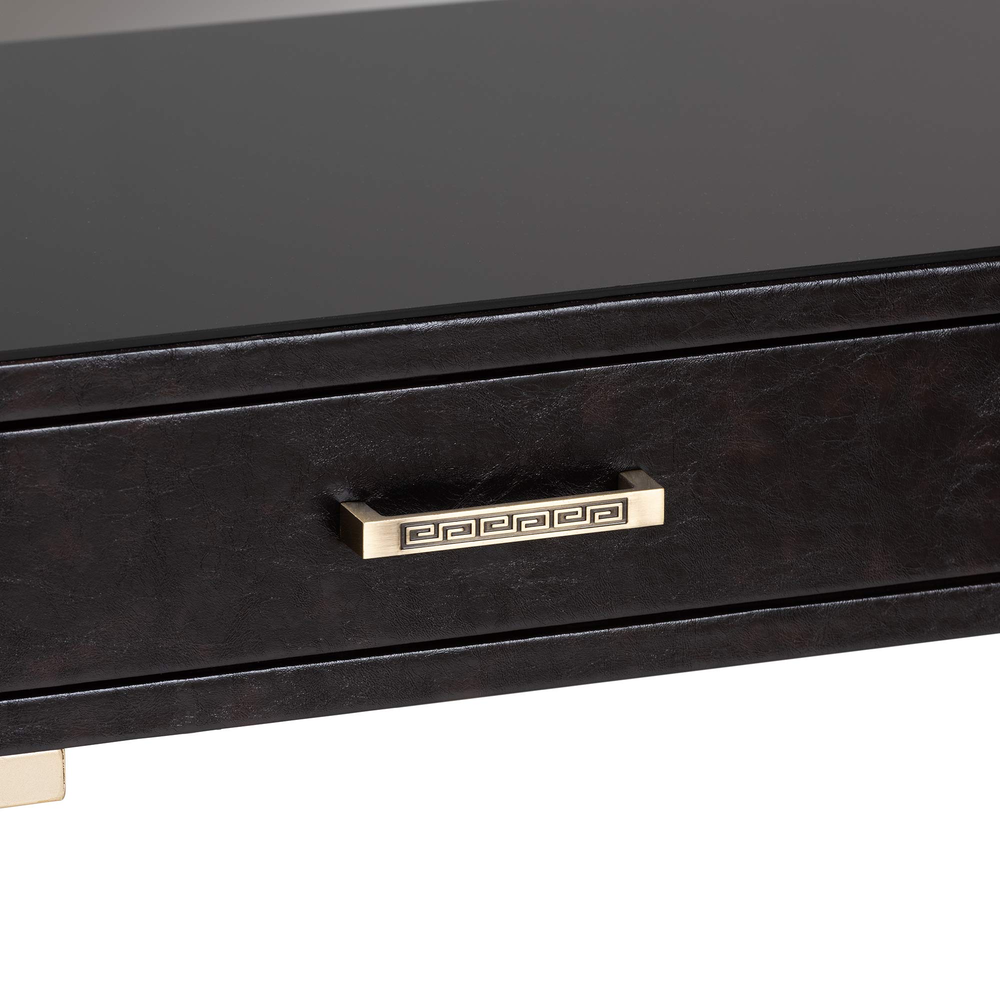 Baxton Studio Modern Console Table - Dark Brown & Gold Finish - Entryway, Living Room, Hallway Furniture for Home Decor