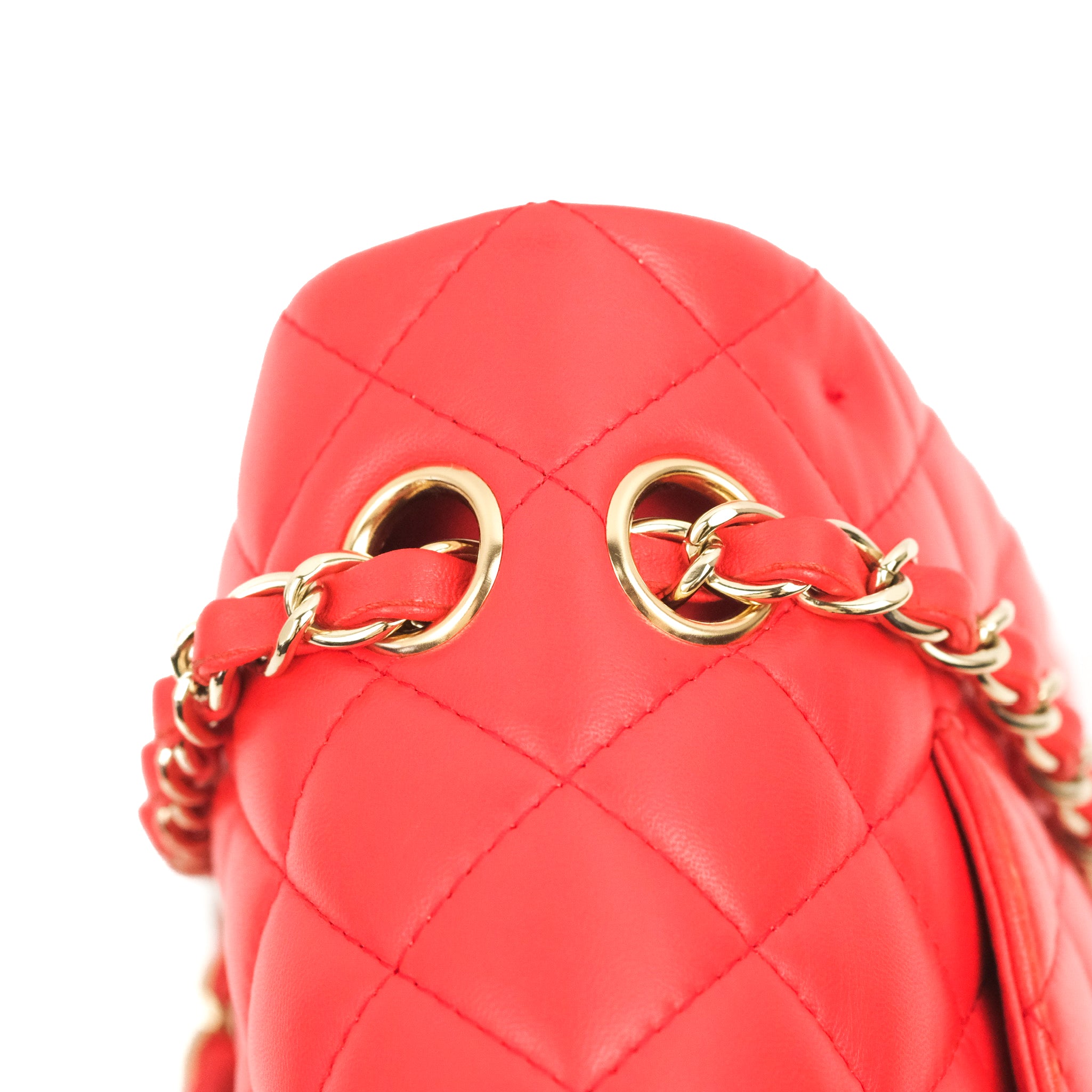 Chanel Classic Medium Double Flap Bag - Red Lambskin Leather with Gold Hardware | Luxury Designer Handbag for Women, Perfect for Parties, Weddings & Everyday Elegance