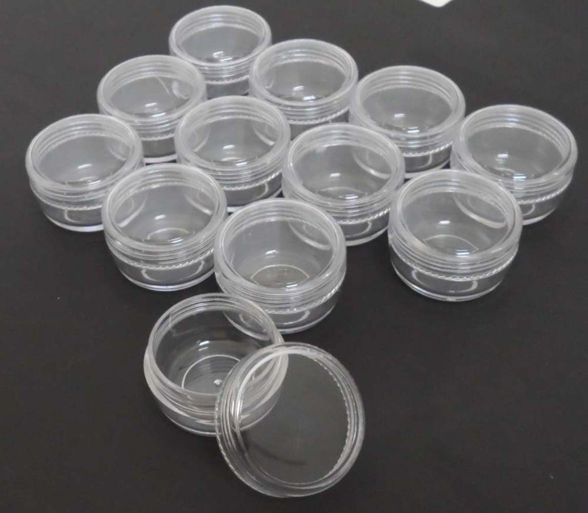 20mm Clear Plastic Gem Jars with Secure Screw-On Lids - Perfect for Gemstones, Beads, Jewelry Making & Craft Storage - Great for DIY Projects, Organizing Small Items & Displaying Collections