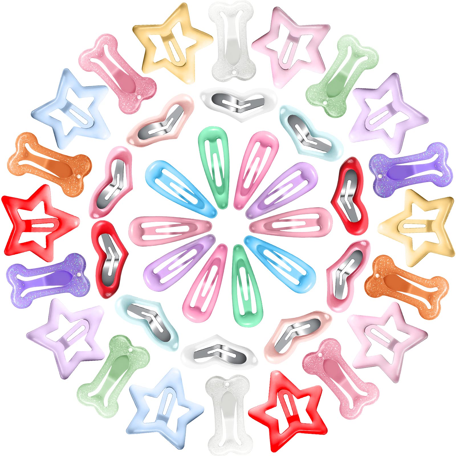 MTLEE 40-Piece Dog Hair Clips Set - Small Snap Barrettes for Pet Grooming, Cute Hairpins for Cats & Puppies (20 Pairs) - Perfect for Pet Styling, Grooming & Photo Shoots