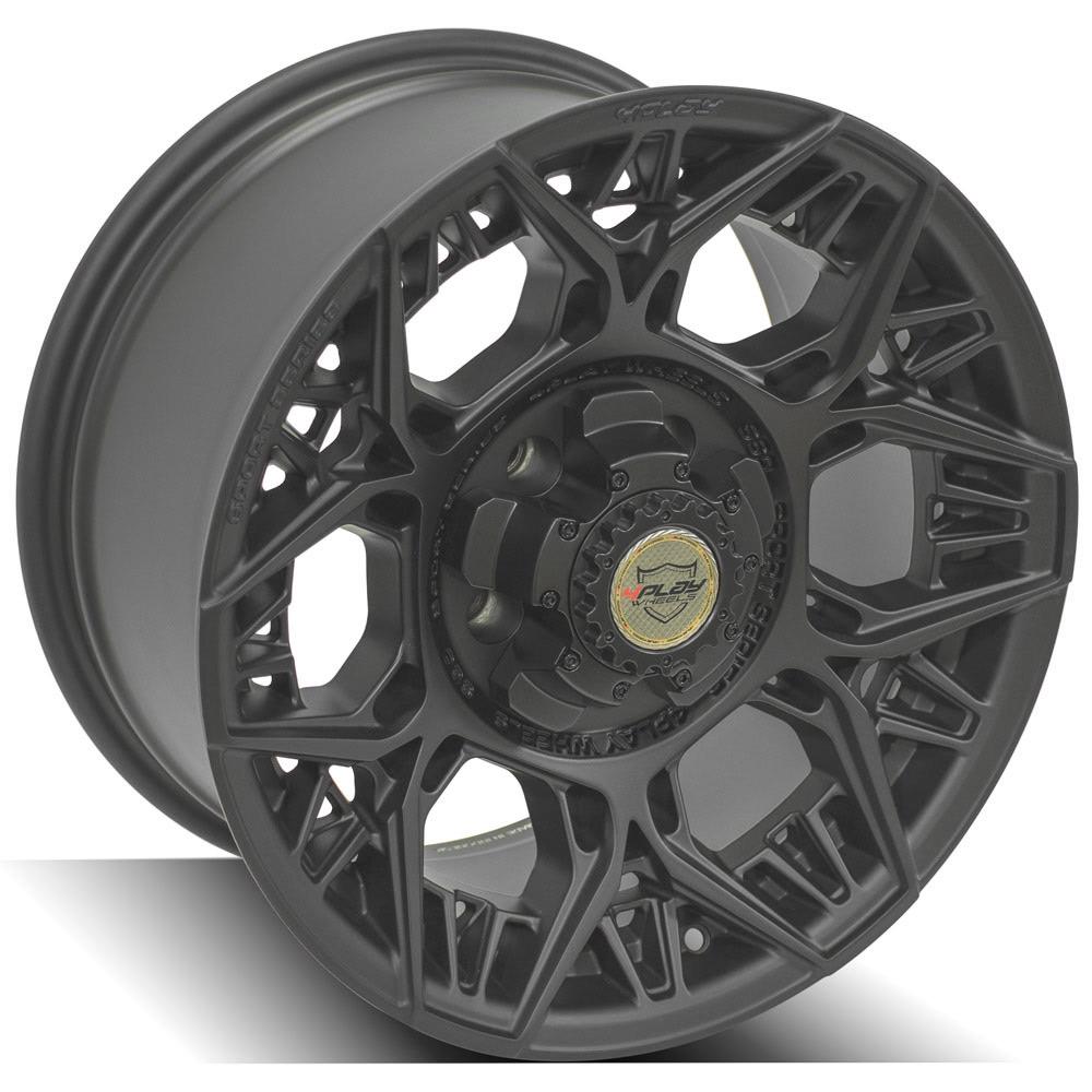 4Play Sport Series 4PS60 Satin Black Wheel 17x9.0 0 Offset 5x127/5x139.7mm 87.1mm Hub - Durable Alloy Rims for Off-Road Trucks & SUVs - Perfect for Trail, Mud & Rock Crawling Adventures