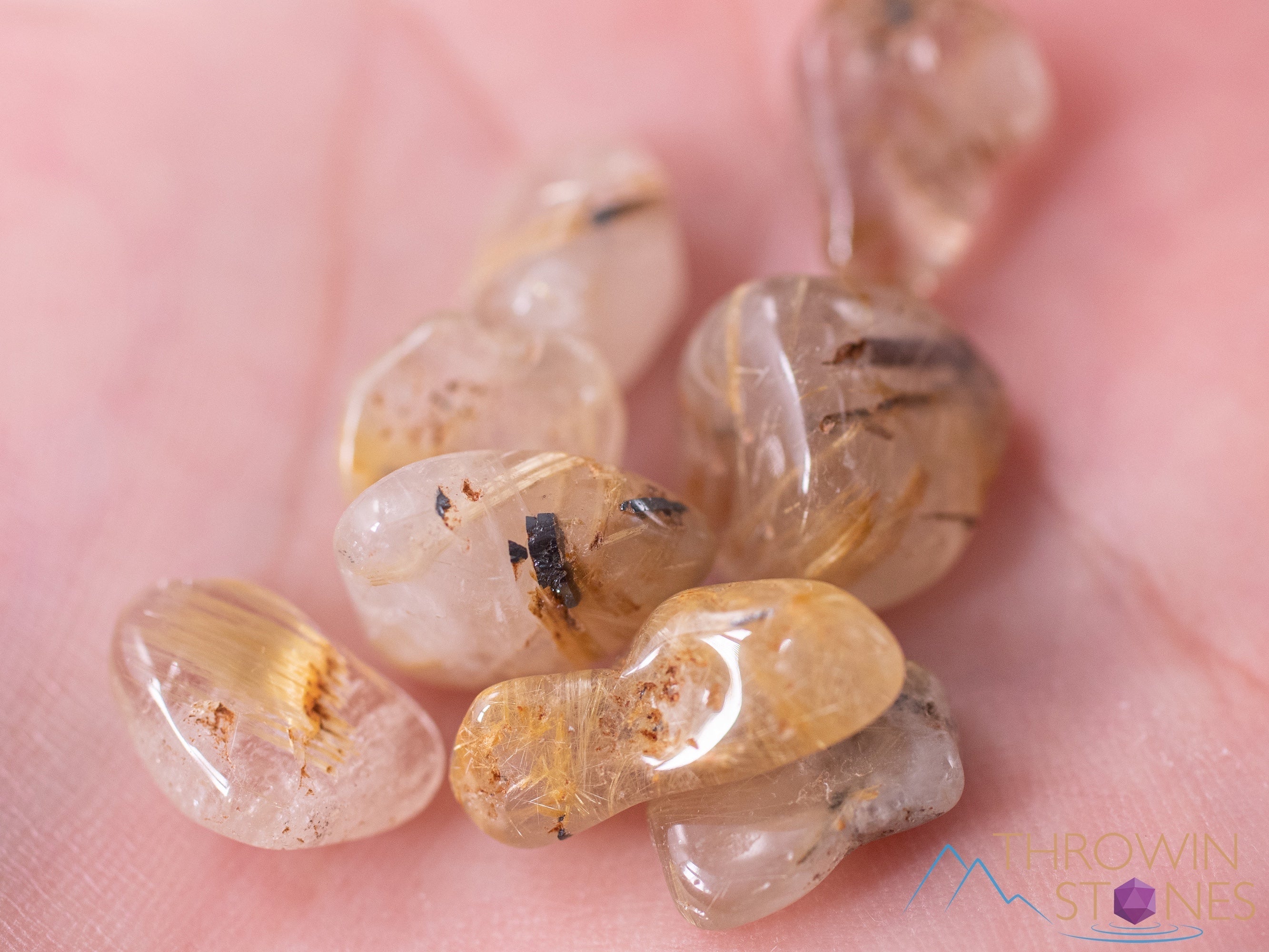 Golden Rutilated Quartz Tumbled Stones - Natural Healing Crystals for Self Care, Meditation & Energy Balancing - Perfect for Home Decor, Jewelry Making & Spiritual Practices