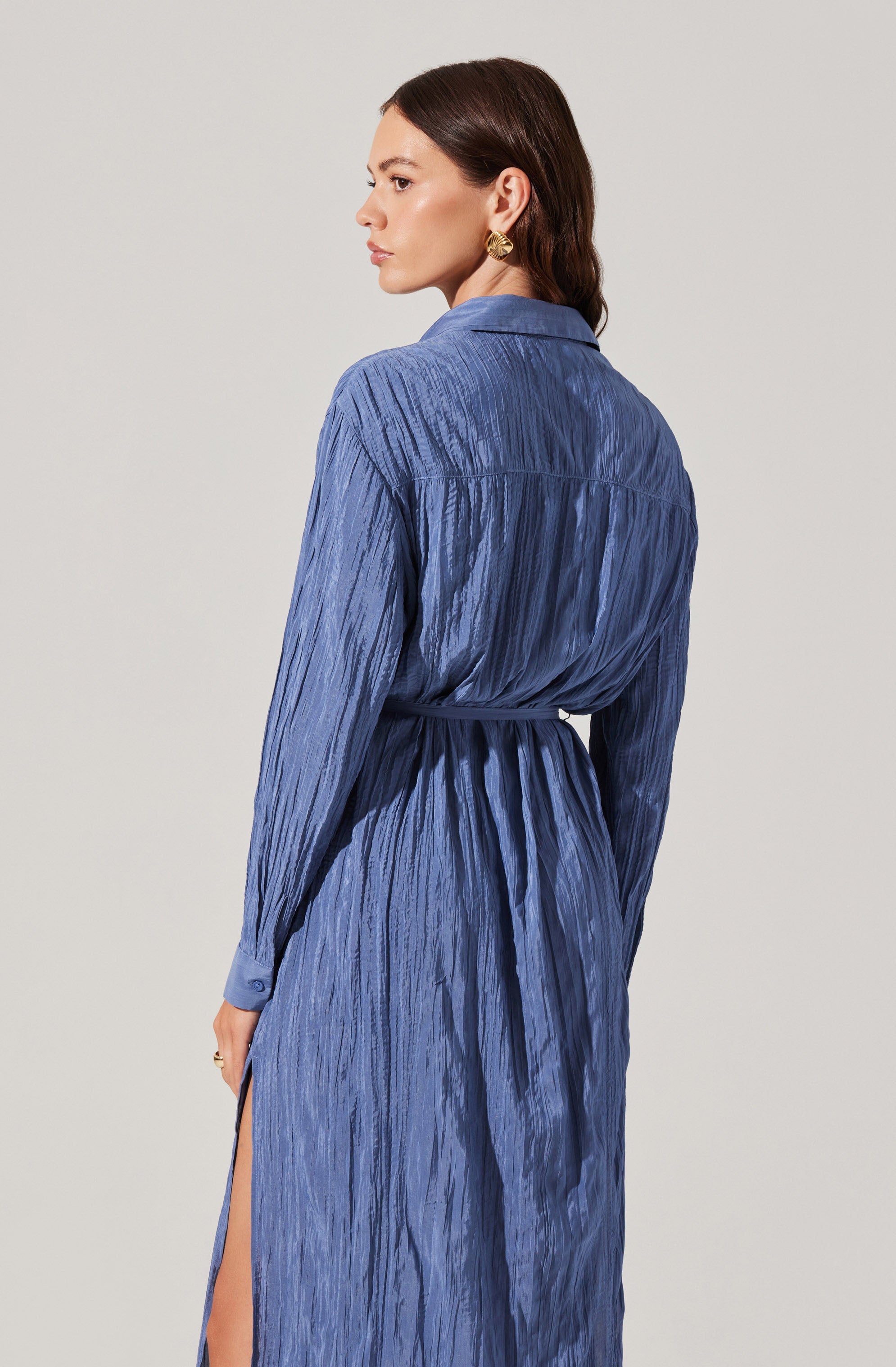 Stylish Belted Long Sleeve Shirt Dress for Women - Elegant Office Wear & Casual Outfit - Perfect for Work, Date Night and Fall Season