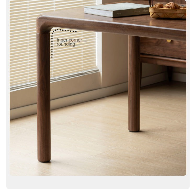 Premium Black Walnut & Ash Solid Wood Rectangular Dining Table - Handcrafted Rustic Farmhouse Style for Dining Room, Kitchen, or Open Concept Living Space