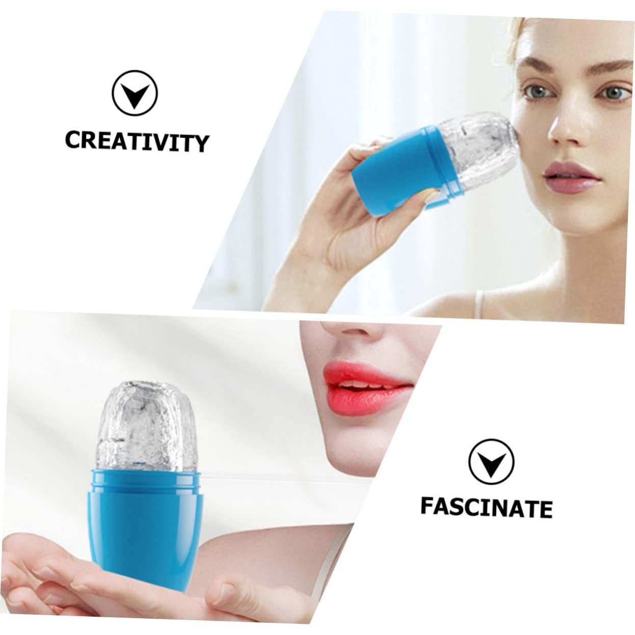 Minkissy Ice Roller for Face - Skin Lifting & Pore Minimizing Tool - Cooling Silicone Facial Massager for Puffiness & Wrinkles - Perfect for Morning Routine & Post-Workout Skin Care