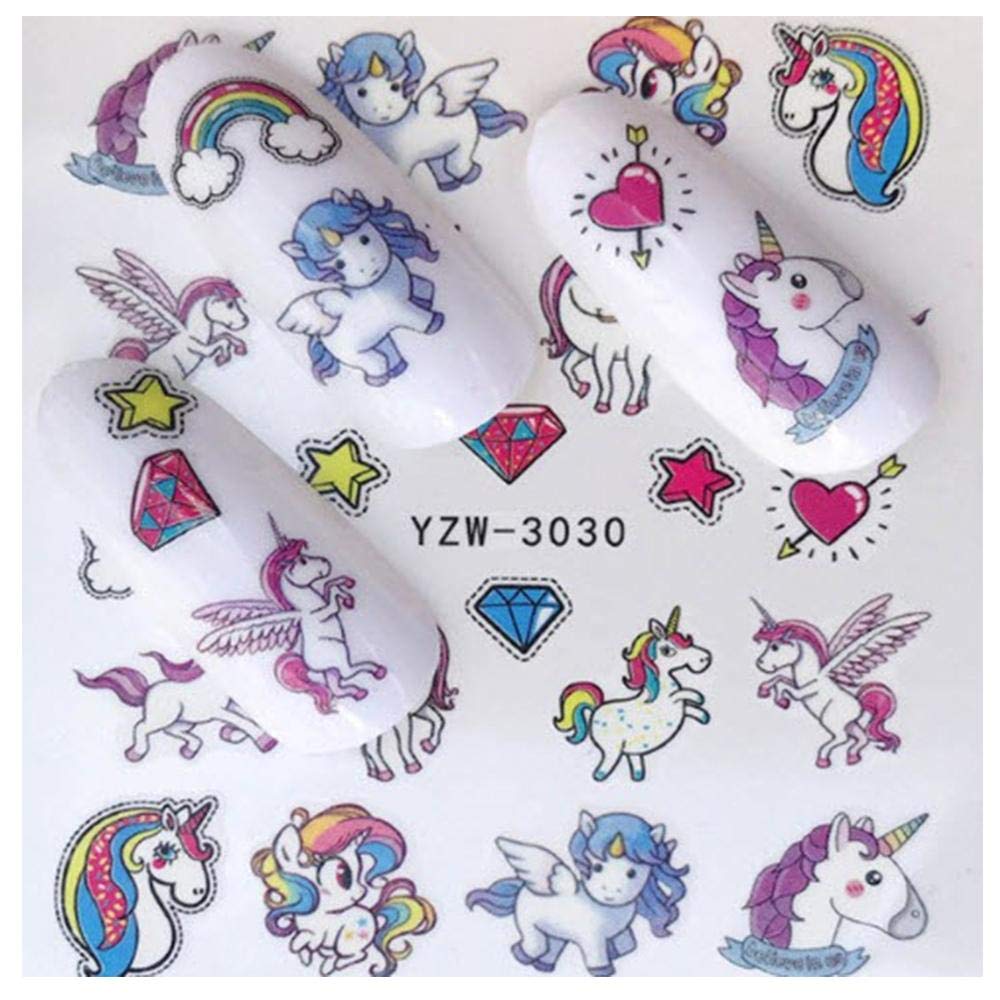 22-Piece Cute Unicorn Nail Stickers Set - Salon Quality Nail Art Decals for DIY Manicure at Home, Parties & Gifts