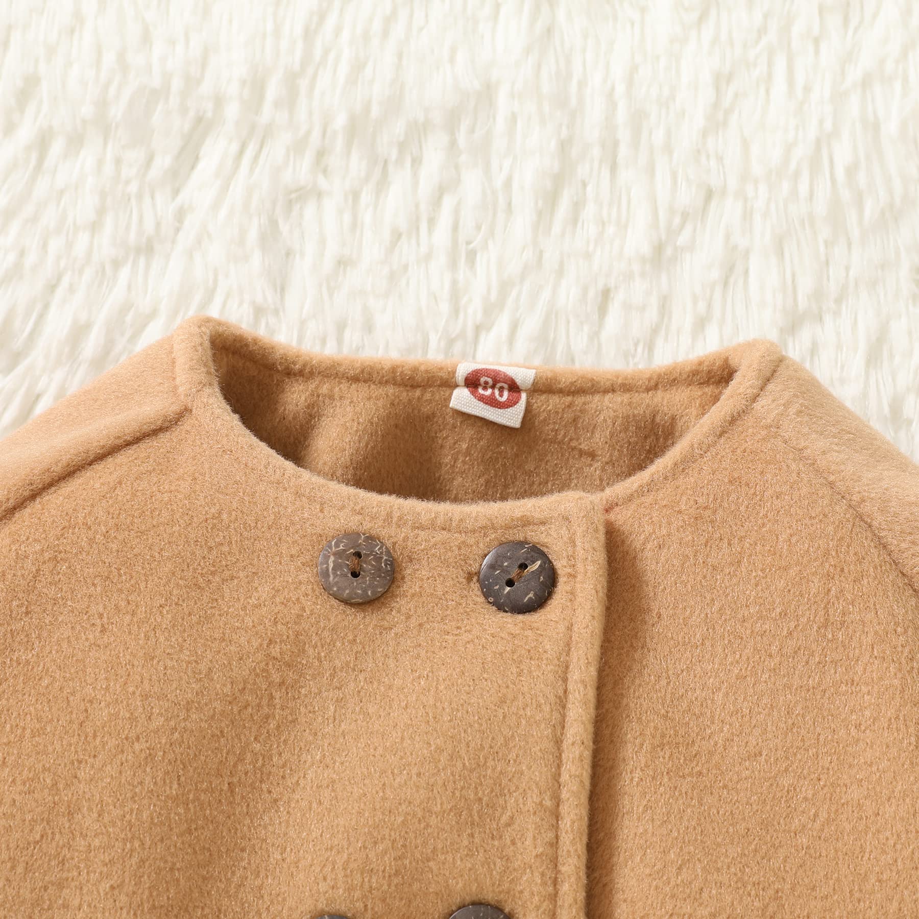 **JEELLIGULAR Toddler Baby Girl Winter Coat - Warm Thick Jacket with Buttons, Kids Cloak for Fall & Winter Outwear - Perfect for Outdoor Play & Holiday Outfits**