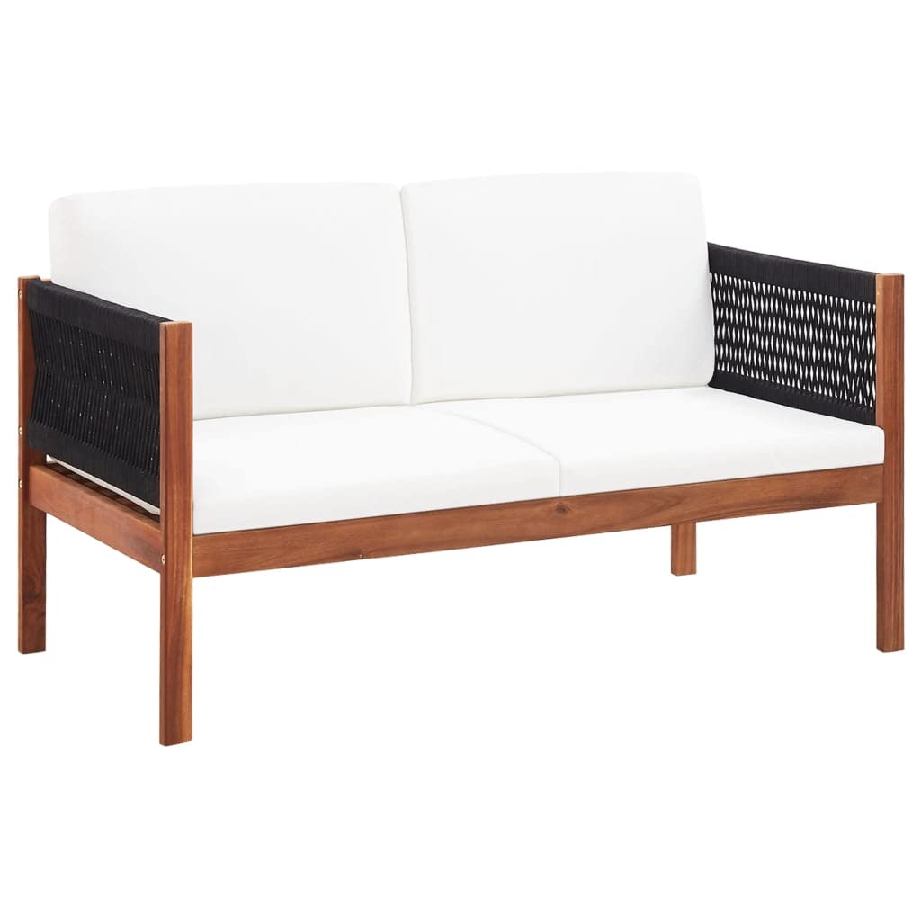 **Outdoor Patio Furniture Set - 2-Seater Acacia Wood Sectional Sofa for Garden, Backyard & Small Spaces | Durable & Weather-Resistant Conversation Couch**    *(Perfect for Relaxing, Entertaining Guests, or Enjoying Coffee in Your Outdoor Living Space)*