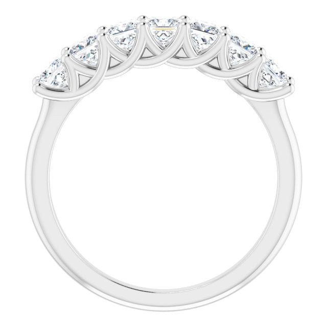 1.26 Carat Princess Cut Diamond Wedding Band - 7 Stone Trellis Style Engagement Ring for Women | Perfect for Bridal, Anniversary & Special Occasion Gifts