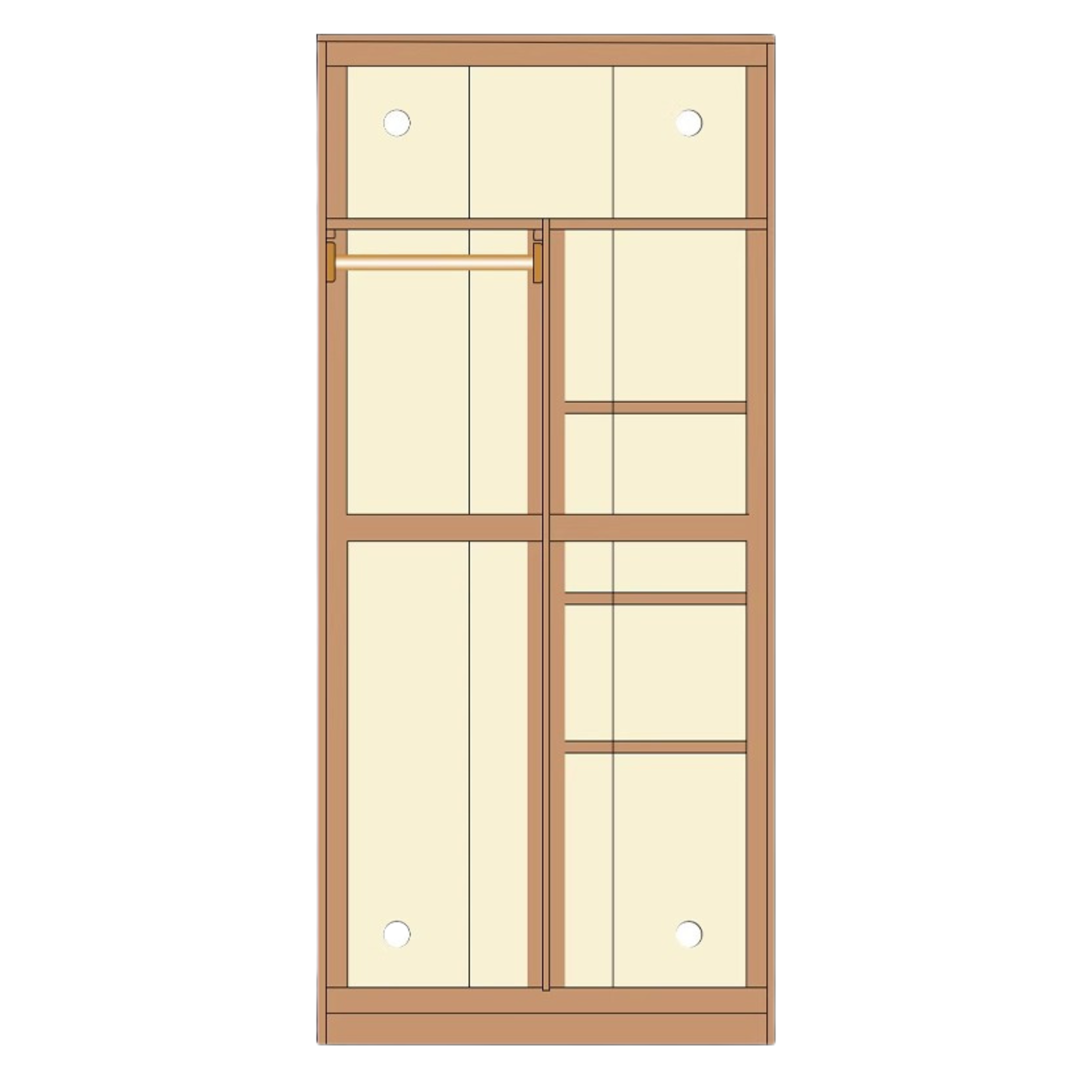 31.5x19.7x78.7 inch / 80x50x200сm / Natural Wood Color / double door wardrobe stacked style