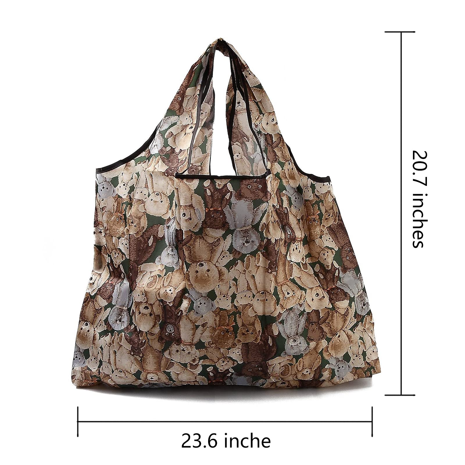 BEEFLYING Foldable Eco-Friendly Nylon Grocery Bags - Reusable Waterproof Shopping Tote for Groceries, Beach, Travel & Daily Use