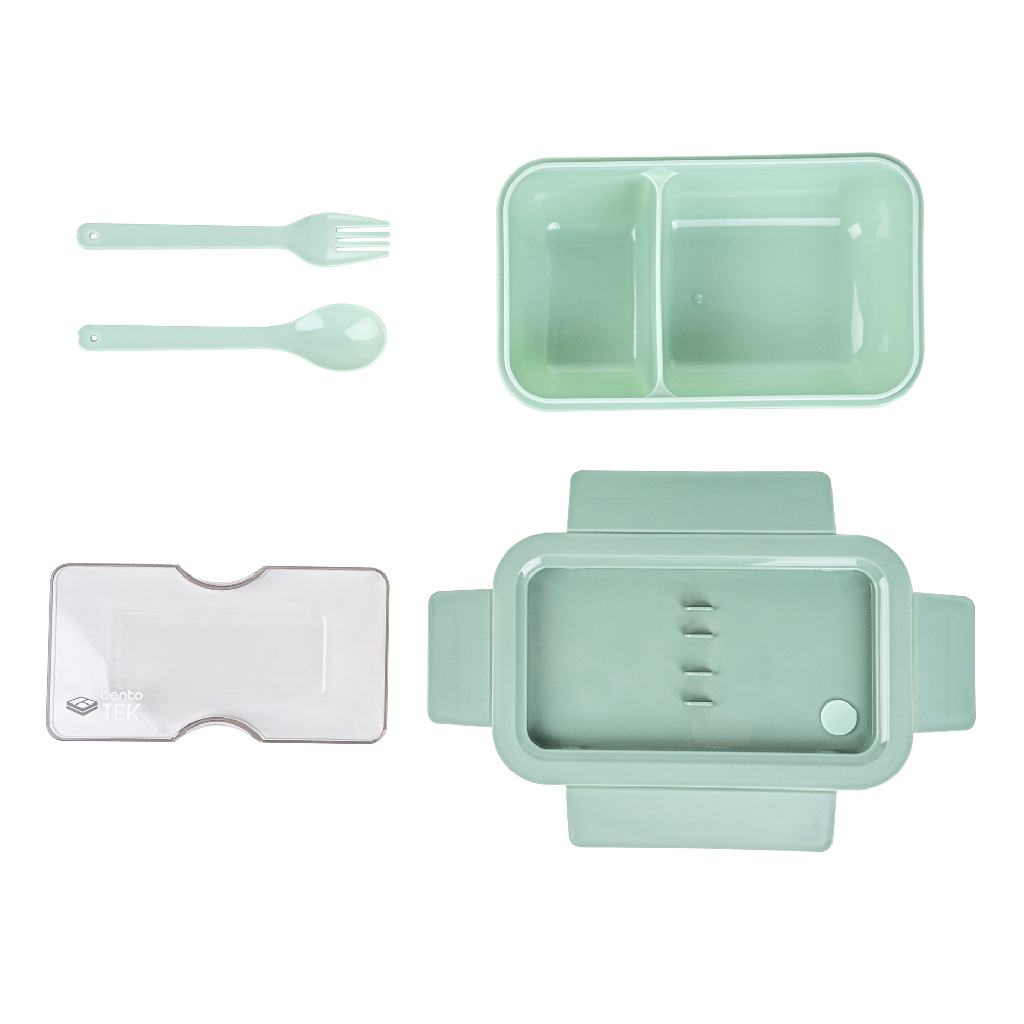 Bento Tek 29 oz Green BPA-Free Lunch Box with Fork & Spoon - Microwave Safe, Leak Proof (7.75