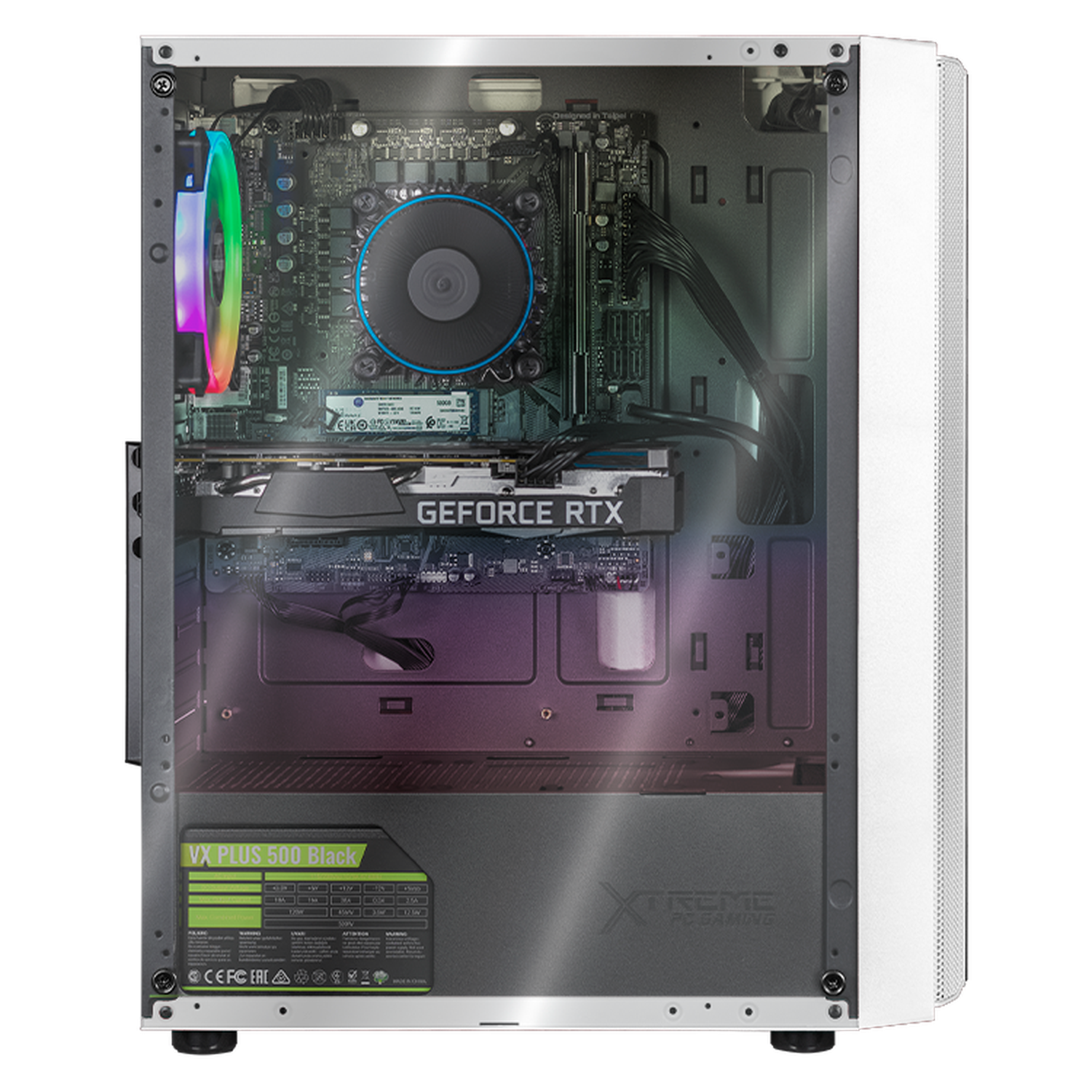 Xtreme Gaming PC with NVIDIA GeForce RTX 3050, Intel Core i3-12100F, 16GB RAM, 500GB SSD, WiFi - White | High-Performance Desktop Computer for Esports, Streaming & 1080p Gaming