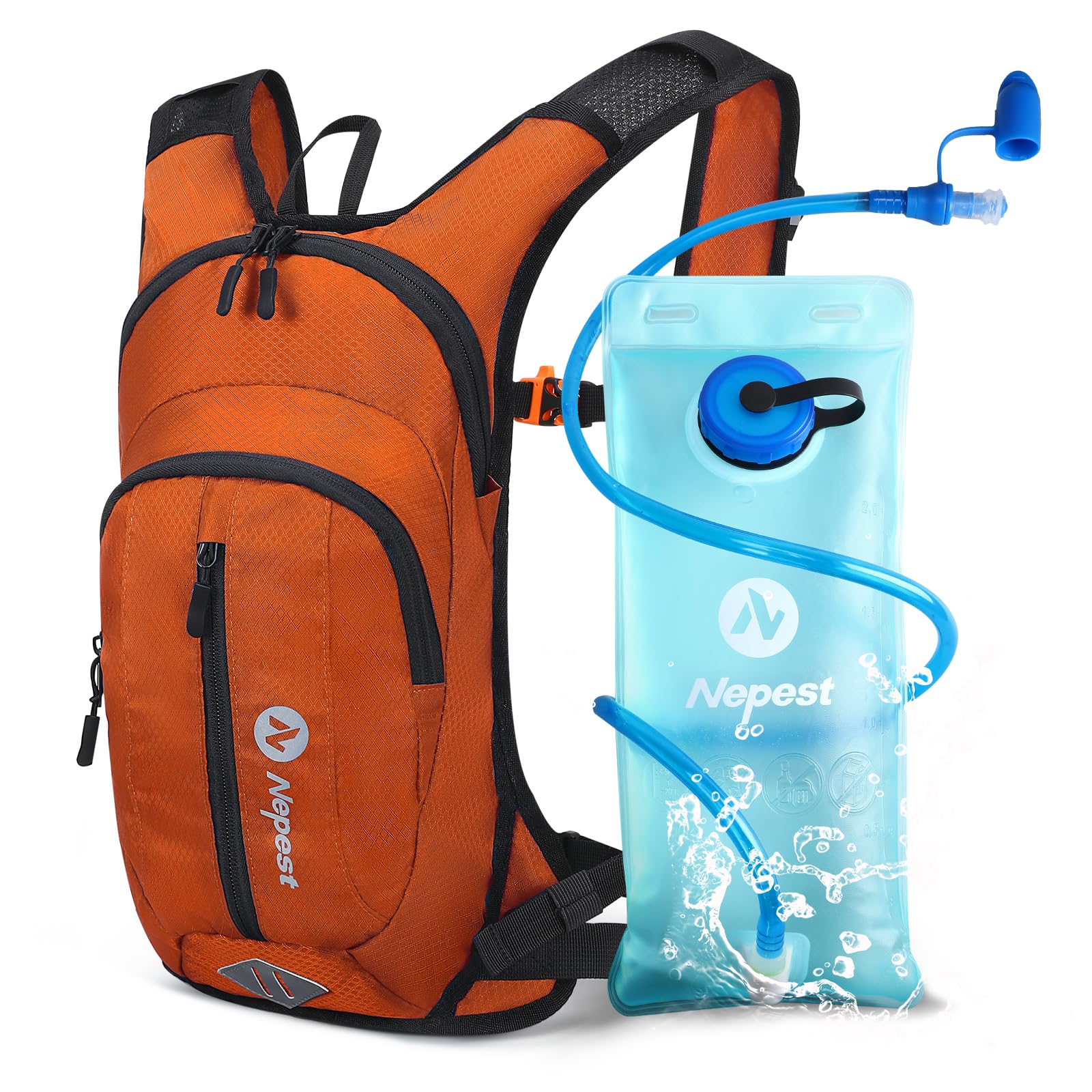 Lightweight Hydration Pack Backpack with 2L Water Bladder - Perfect for Hiking, Cycling, Running & Outdoor Activities | Unisex Design for Men & Women