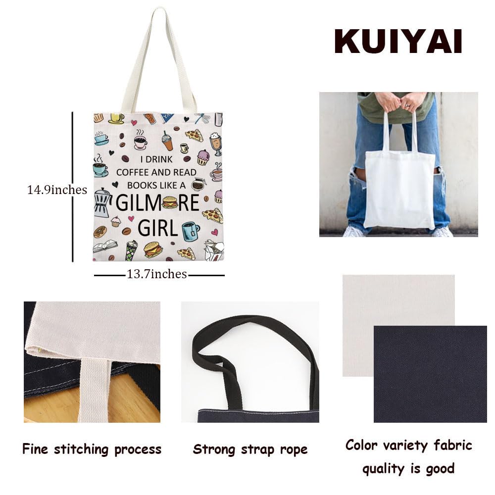 KUIYAI TV Show Merchandise - Coffee Lovers Inspired Tote Bag from Luke's Diner, Perfect Gift for Gilmore Girls Fans & Movie Enthusiasts - Great for Daily Use, Shopping, and Coffee Dates