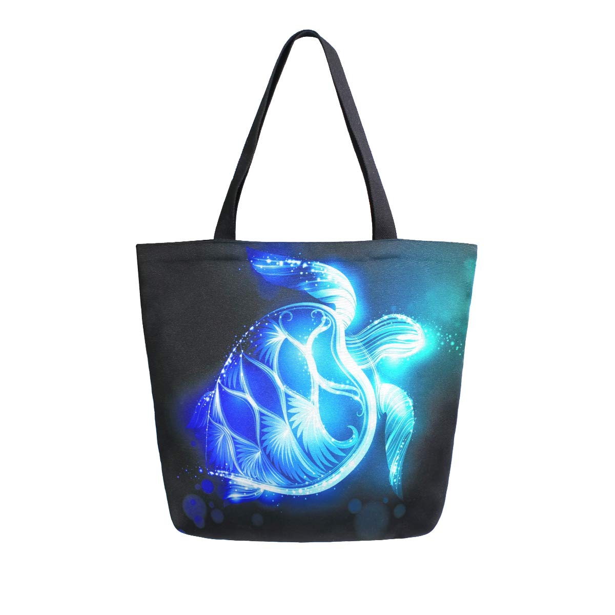 Large Women's Casual Shoulder Handbag - Naanle Ocean Turtle Canvas Tote | Reusable Multipurpose Heavy Duty Shopping Grocery Cotton Bag for Outdoors, Beach, Travel & Daily Use