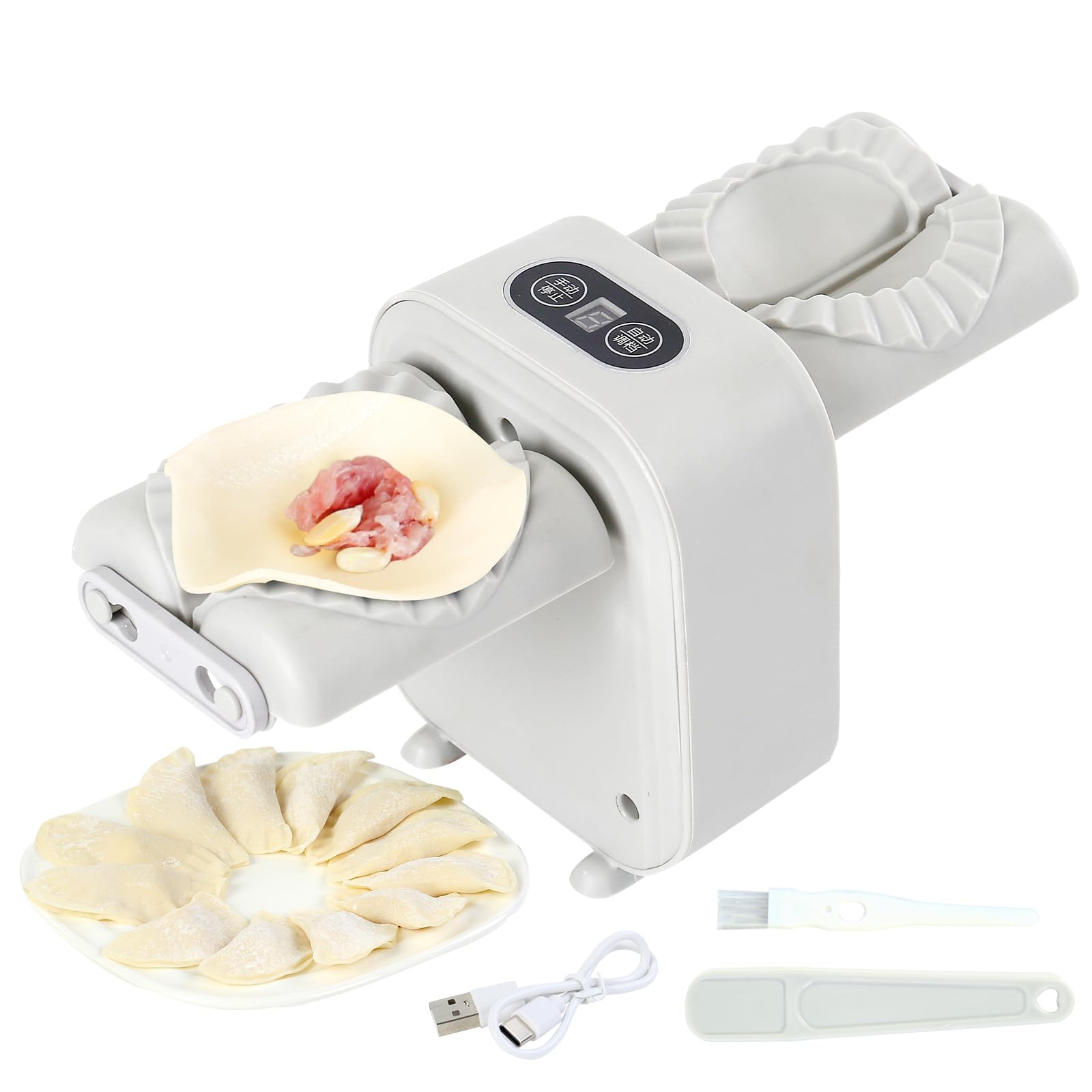 Electric Dumpling Maker Machine - Adjustable & Easy to Use Kitchen Appliance for Homemade Dumplings, Wontons & Pastries | Perfect for Family Cooking, Meal Prep & Asian Cuisine (Gray)