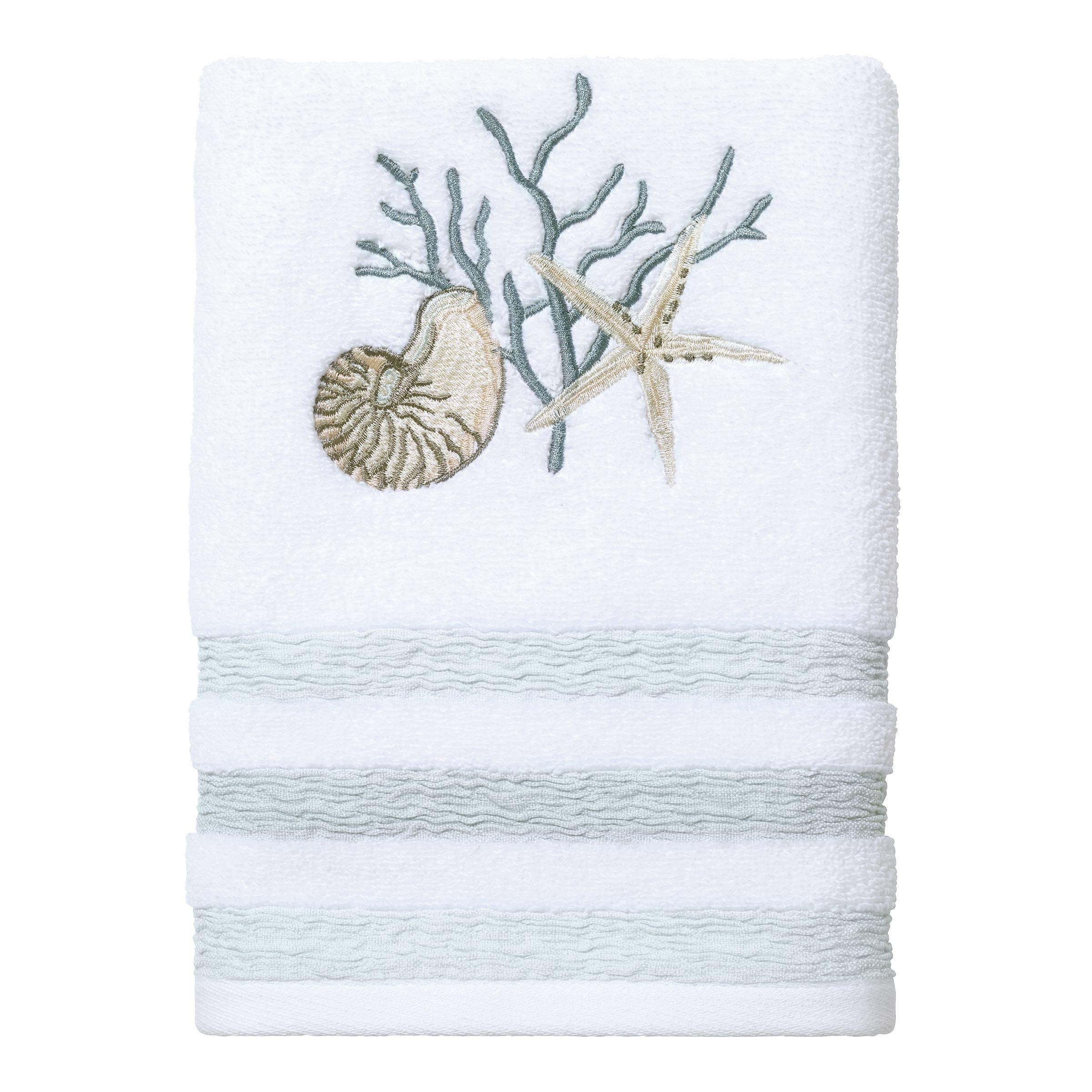 **Avanti Linens Soft & Absorbent Cotton Hand Towel - Coastal Terrazo Design for Bathroom, Kitchen & Spa Use**