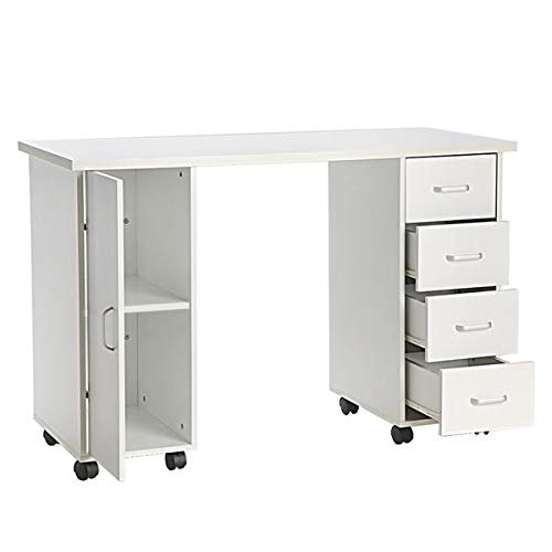 Professional Double-Sided Manicure Table with Drawer - White Nail Art Station for Salon & Home Use | Perfect for Nail Technicians & DIY Enthusiasts