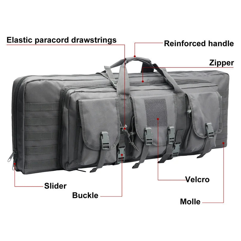 Tactical Double Rifle Case - Durable Waterproof Gun Bag for Hunting & Shooting Range - Perfect for Outdoor Adventures & Firearm Storage